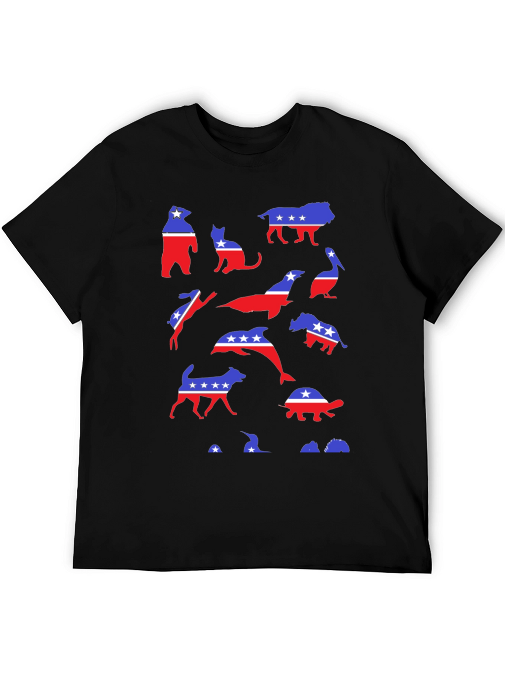Patriotic Animals Graphic Tee - Red White & Blue