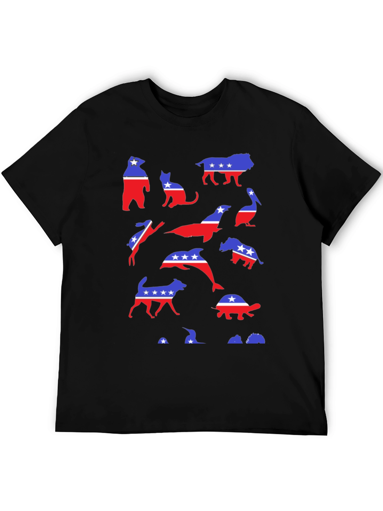 Patriotic Animals Graphic Tee - Red White & Blue