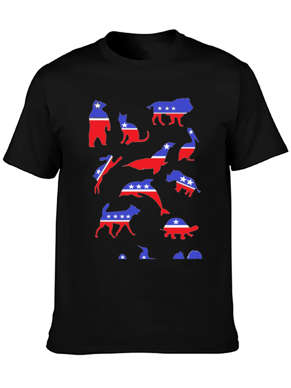 Patriotic Animals Graphic Tee - Red White & Blue