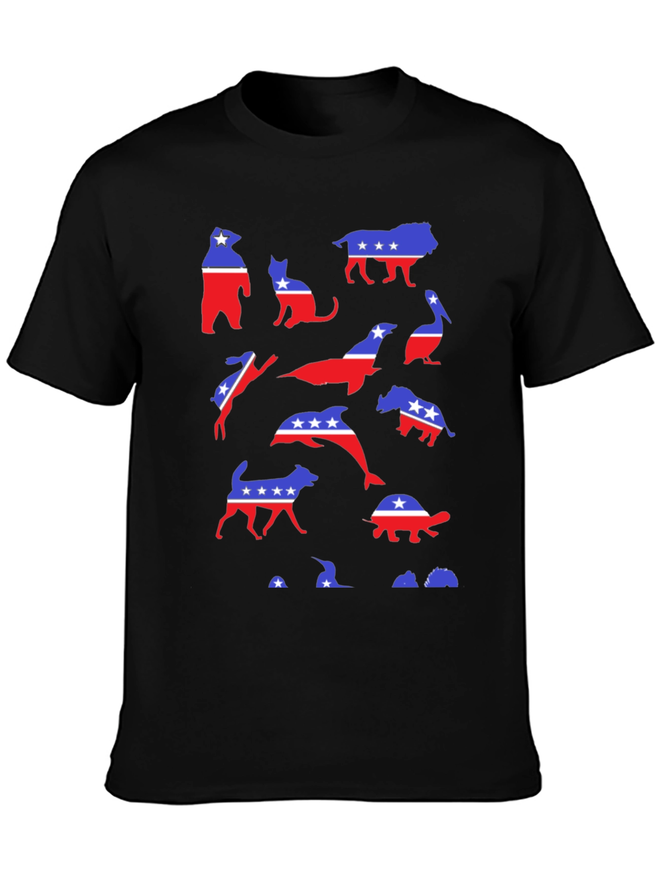 Patriotic Animals Graphic Tee - Red White & Blue