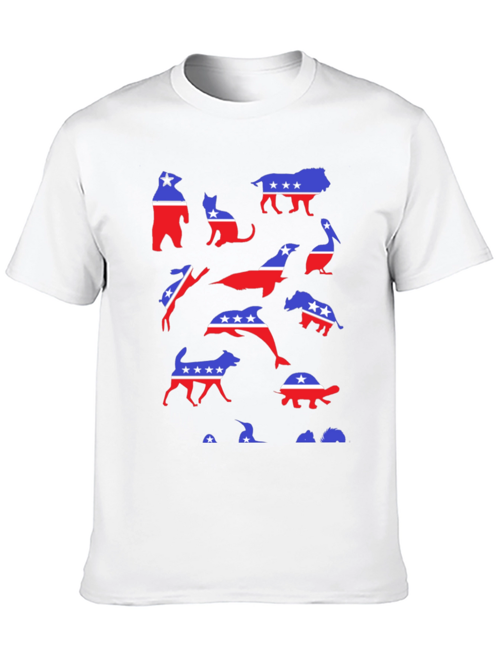 Patriotic Animals Graphic Tee - Red White & Blue