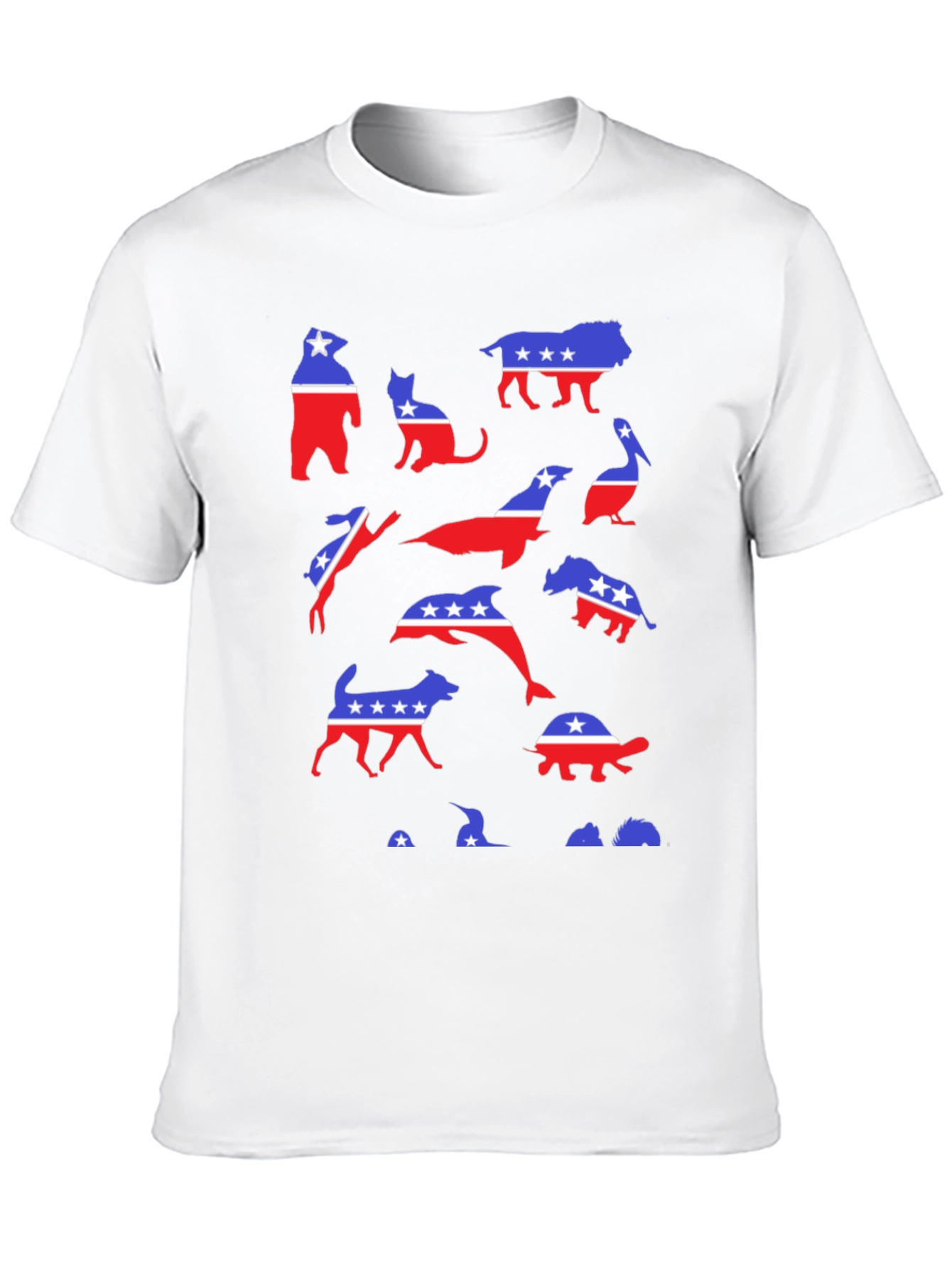 Patriotic Animals Graphic Tee - Red White & Blue