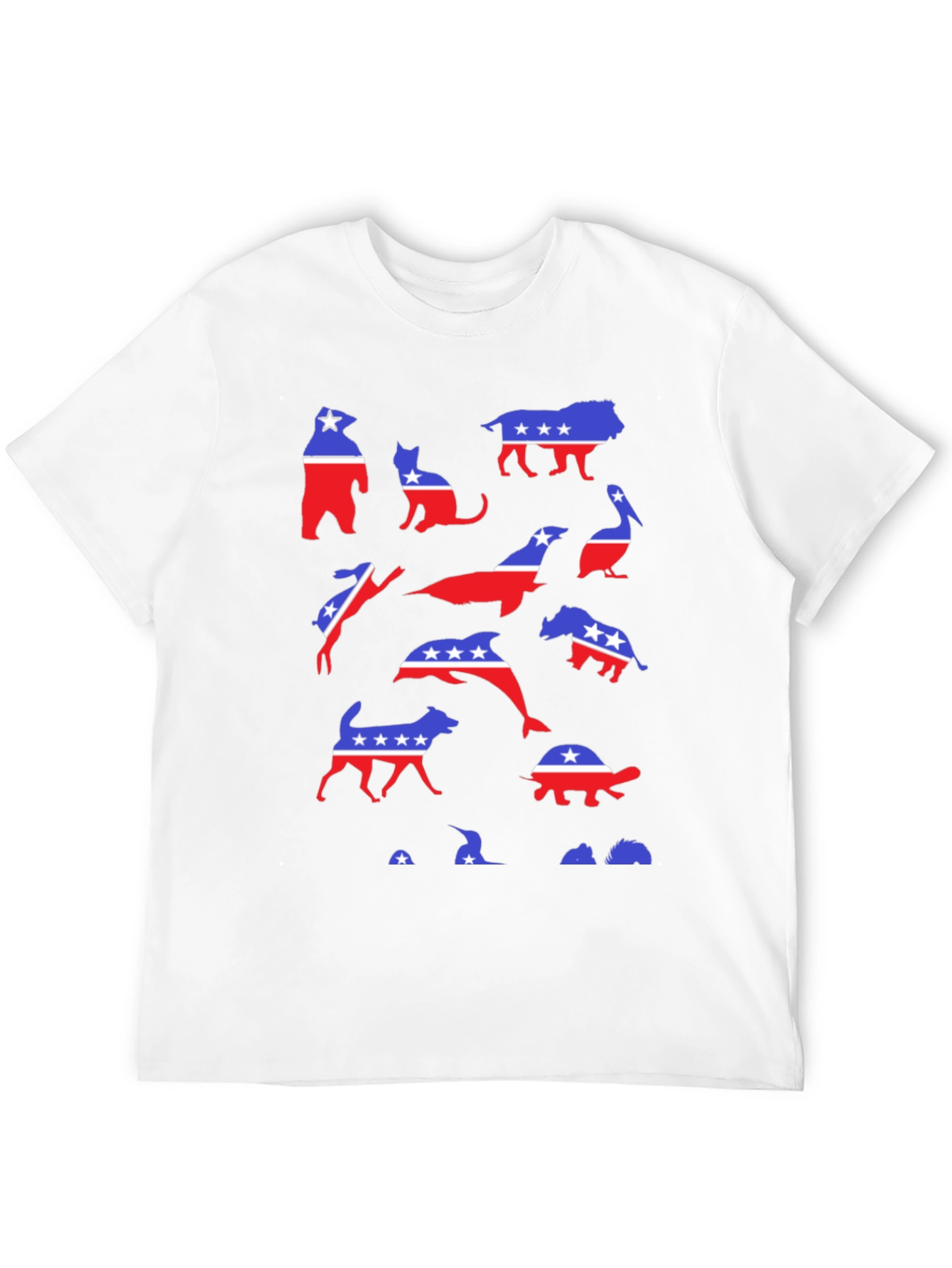 Patriotic Animals Graphic Tee - Red White & Blue