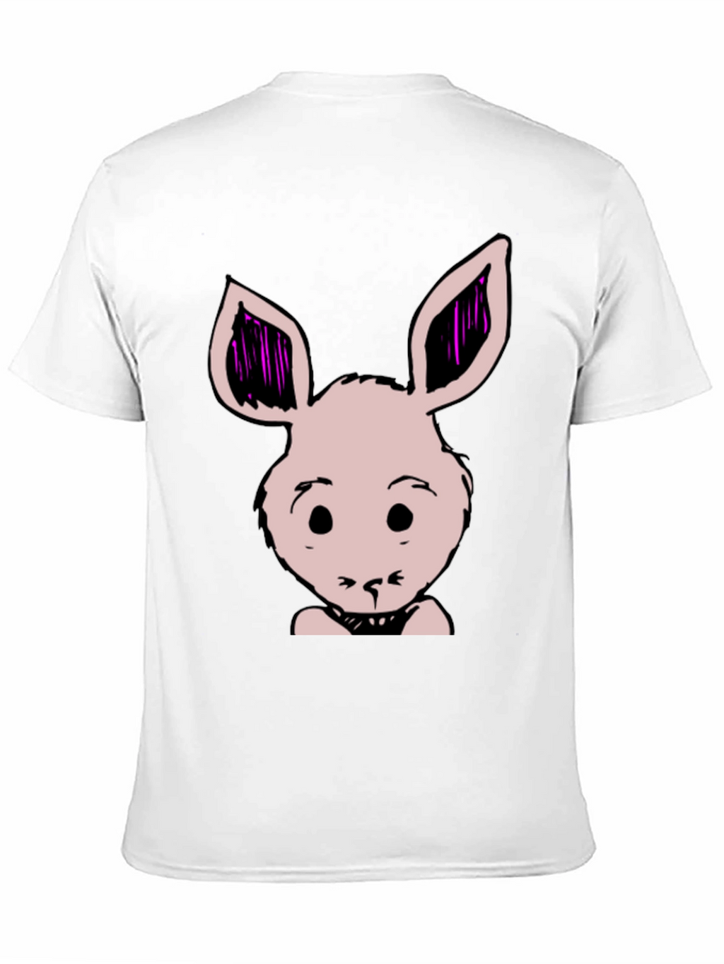Bunny Graphic Tee - Black Cotton Blend Casual T-Shirt