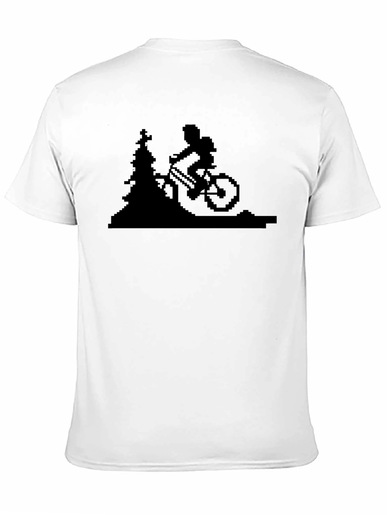 Pixelated Mountain Biker T-Shirt - Black
