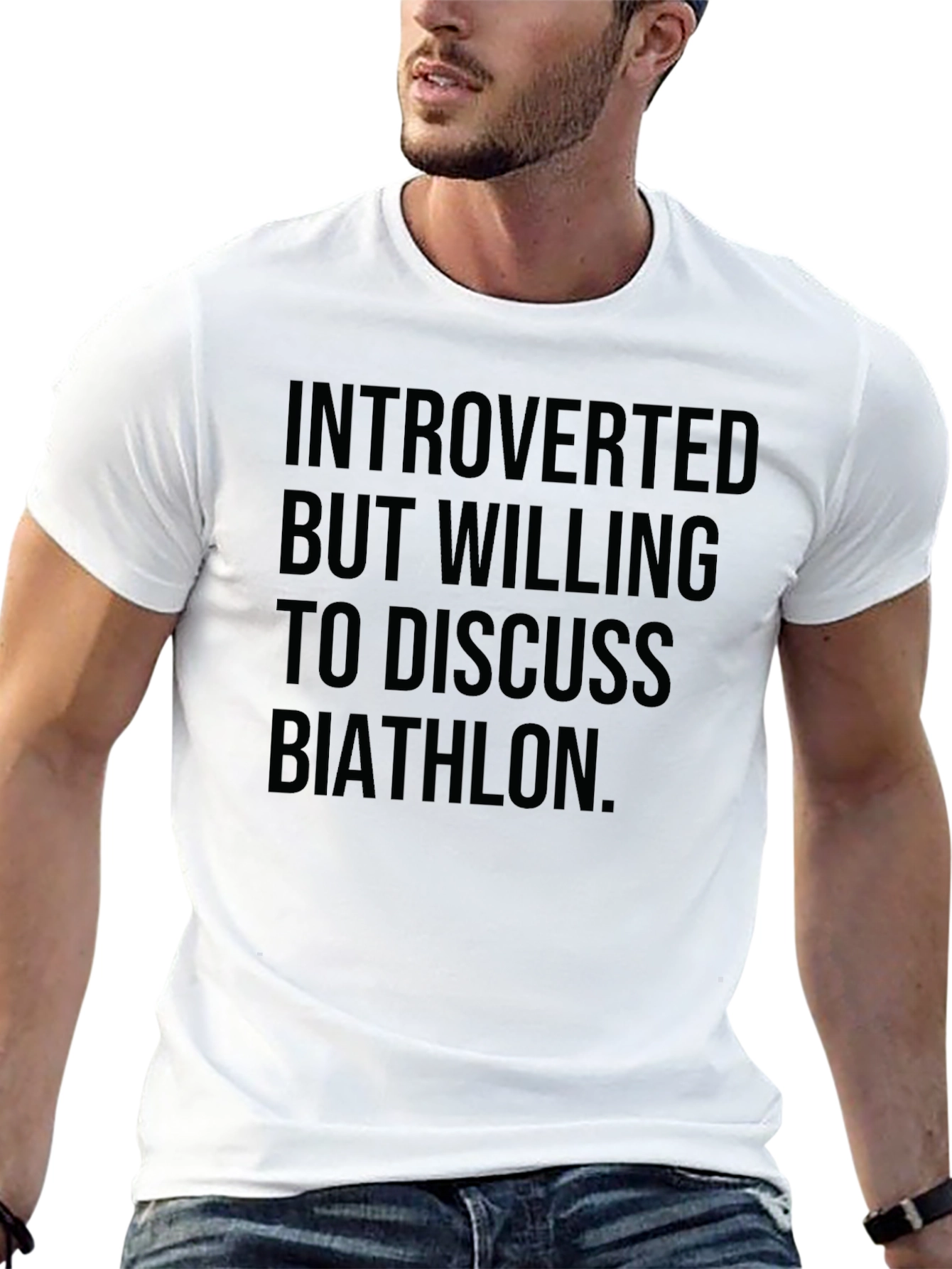 Introverted Biathlon T-Shirt - Humorous Athlete Tee
