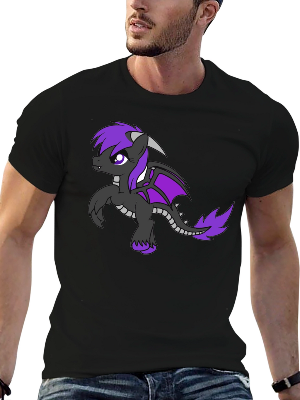 Dragon Pony Graphic Tee - Black
