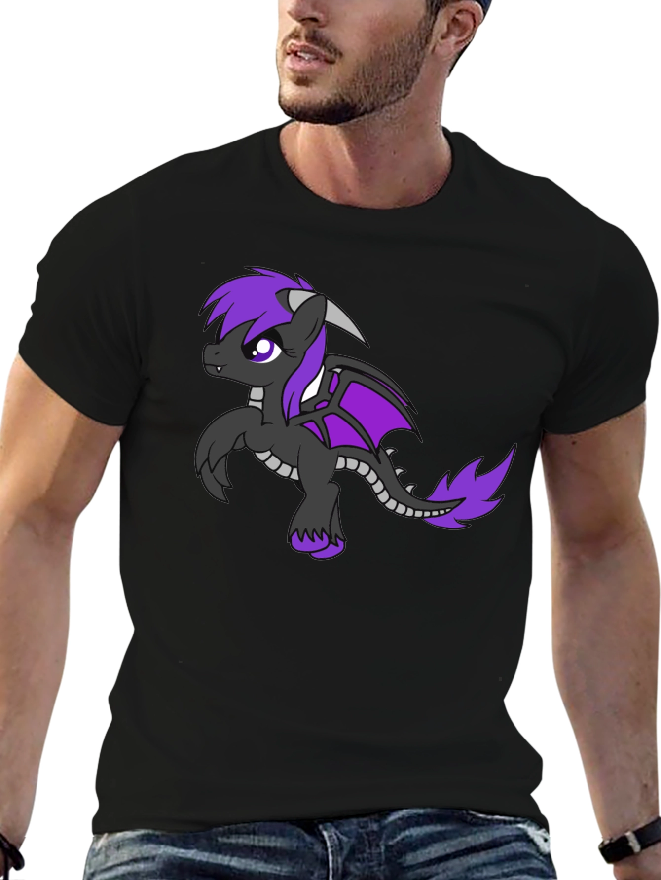 Dragon Pony Graphic Tee - Black