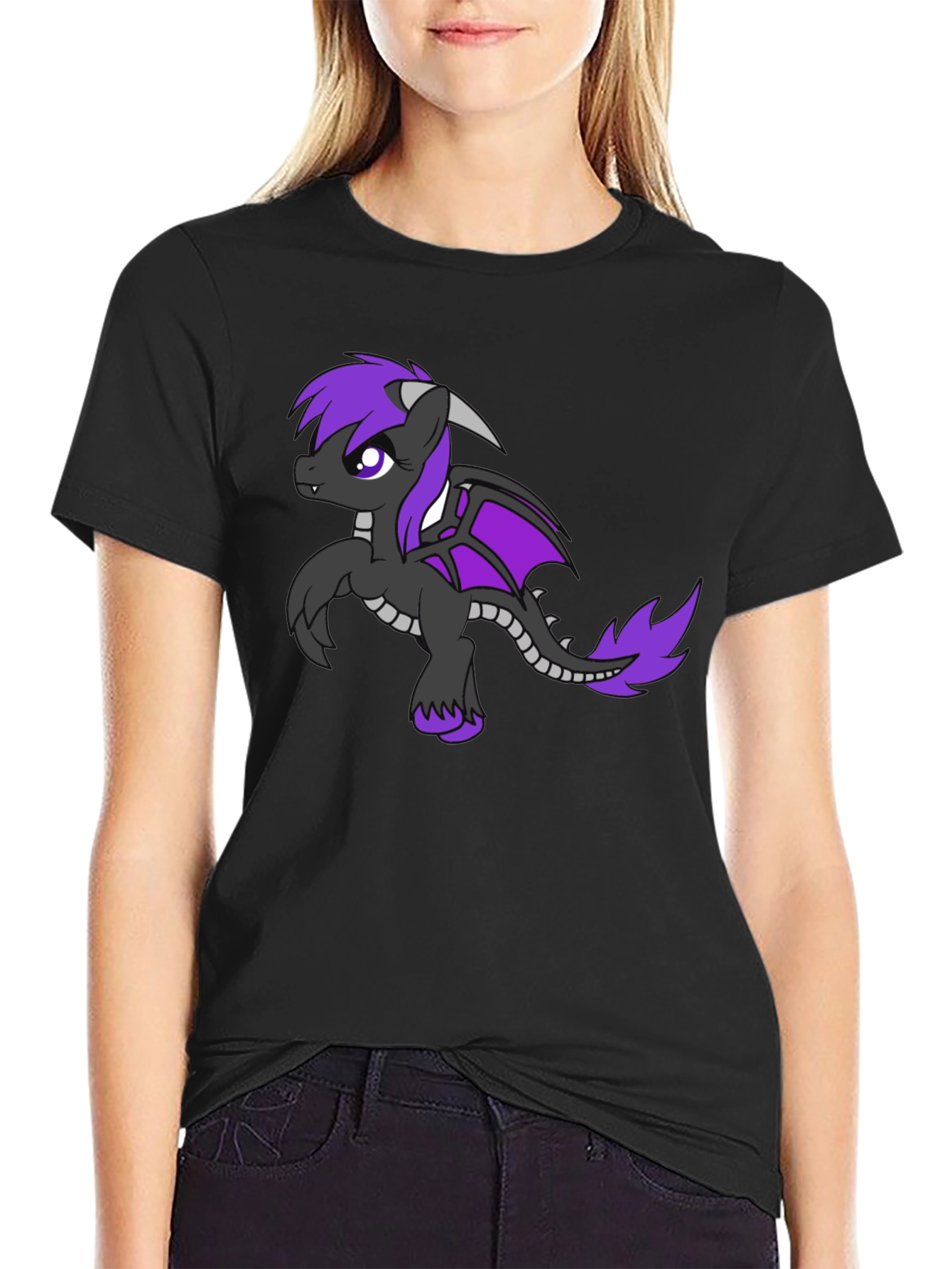 Dragon Pony Graphic Tee - Black