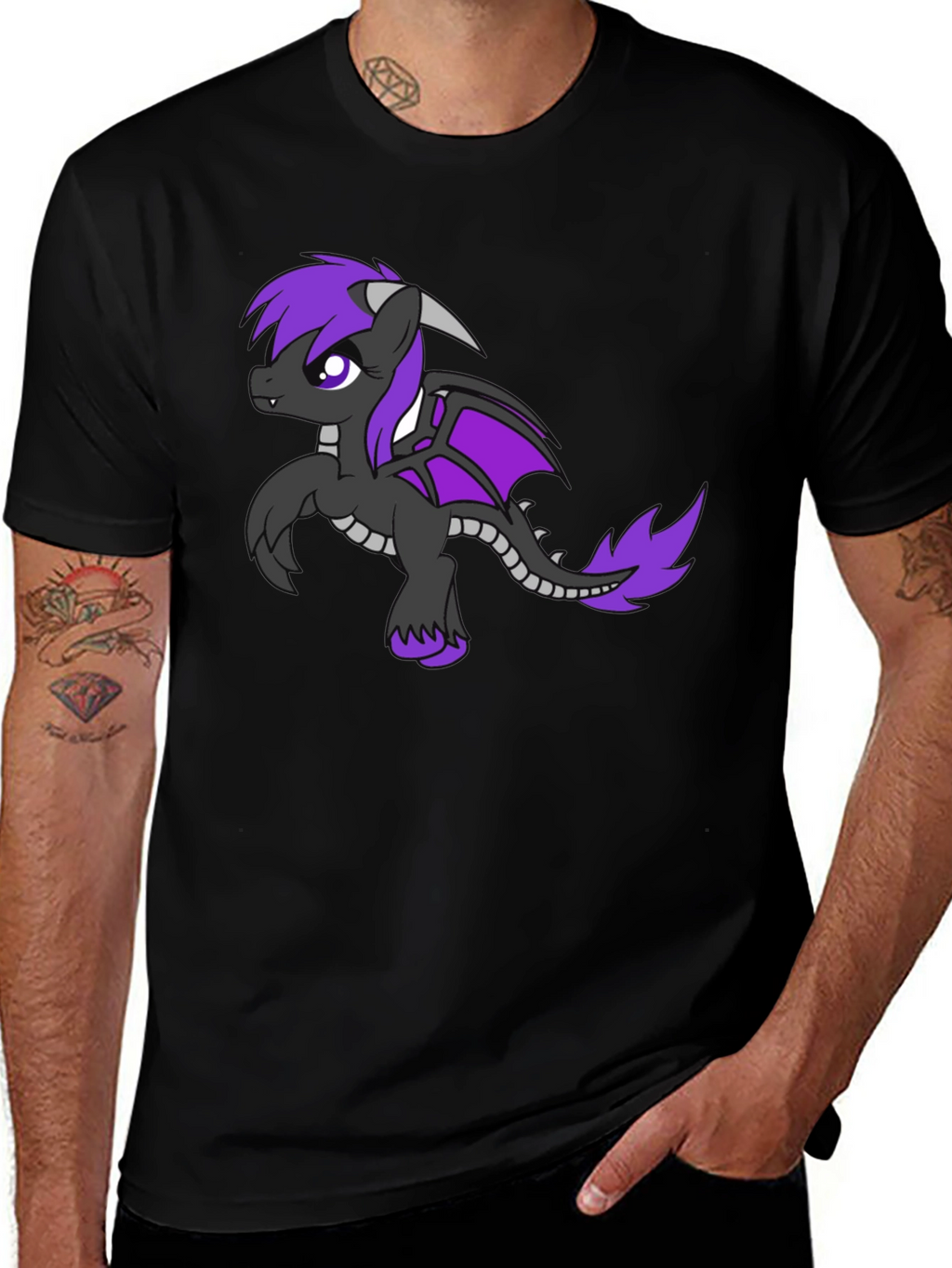Dragon Pony Graphic Tee - Black