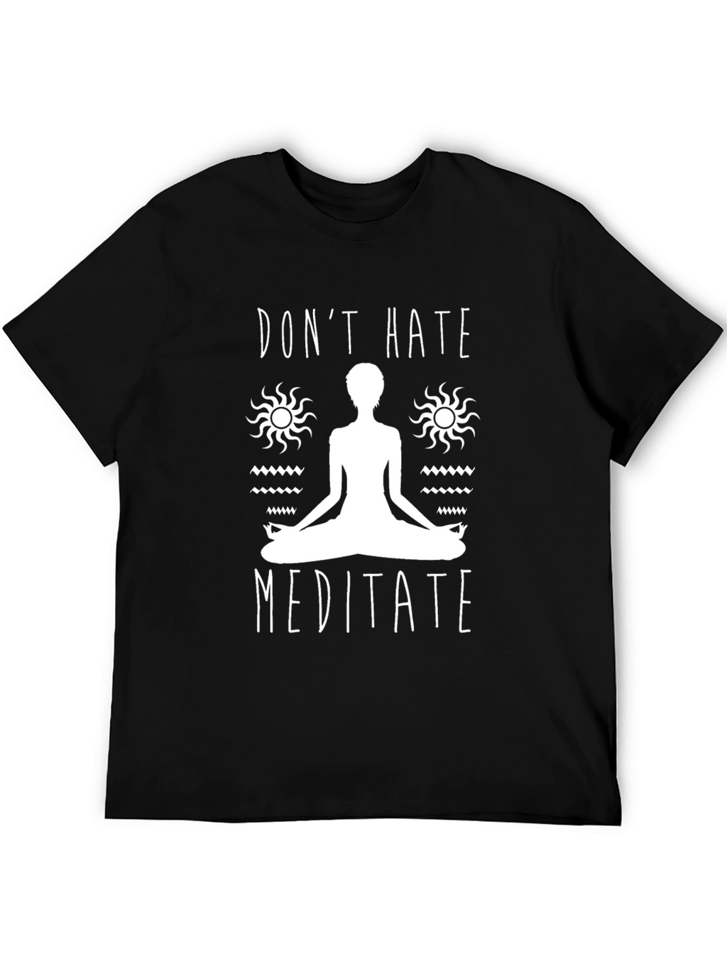 Dont Hate Meditate Graphic Tee - Black