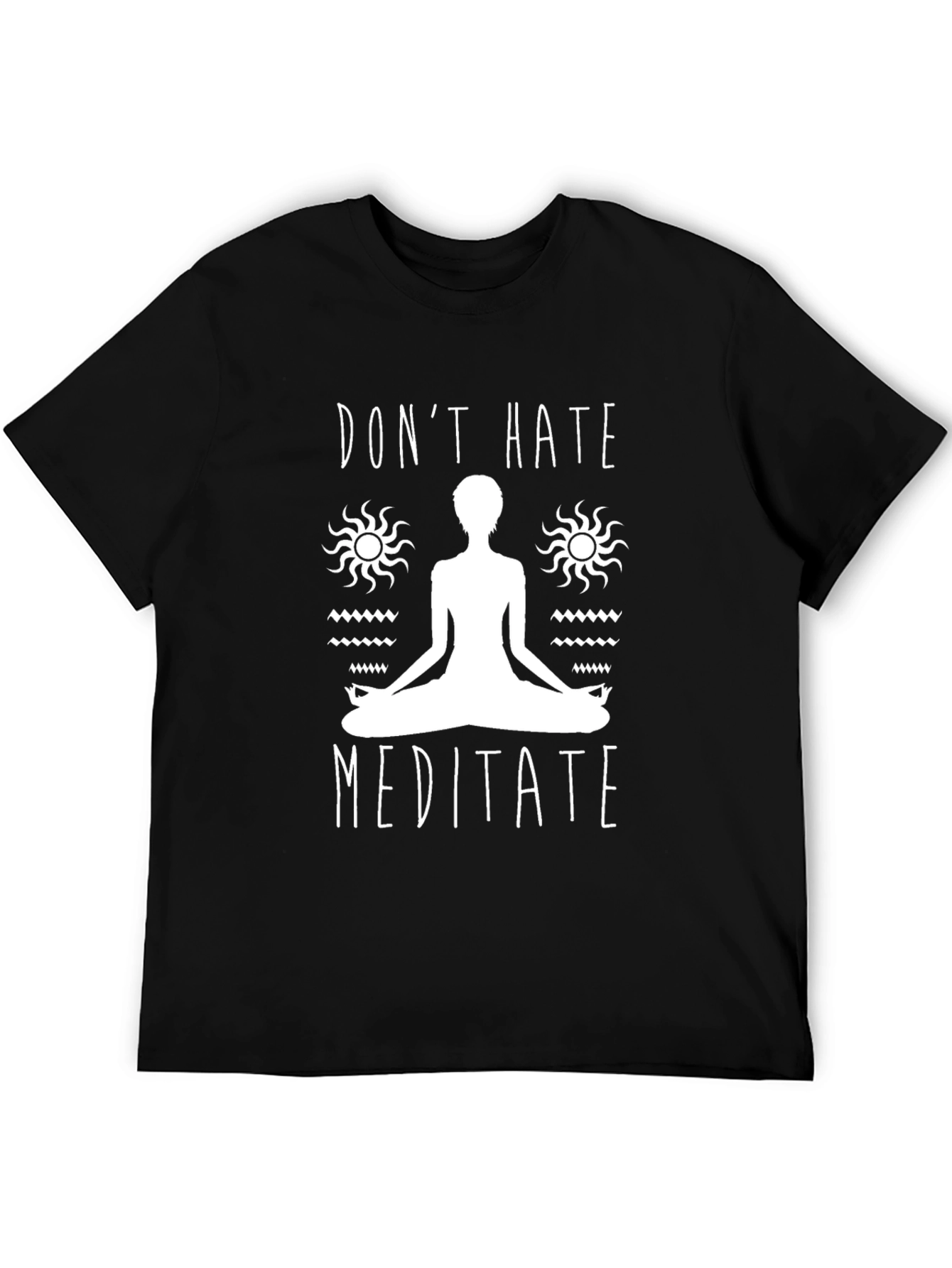 Dont Hate Meditate Graphic Tee - Black