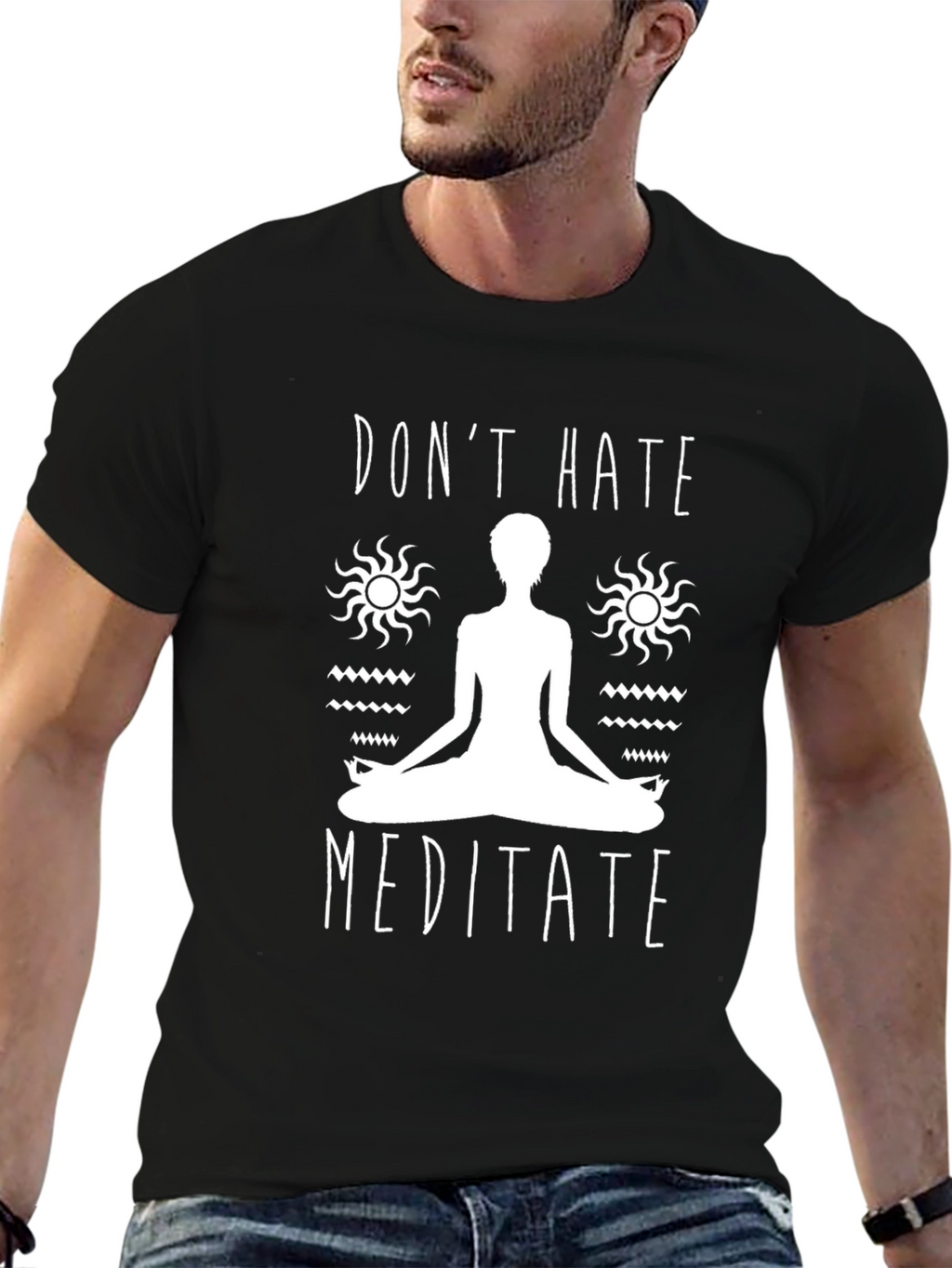 Dont Hate Meditate Graphic Tee - Black