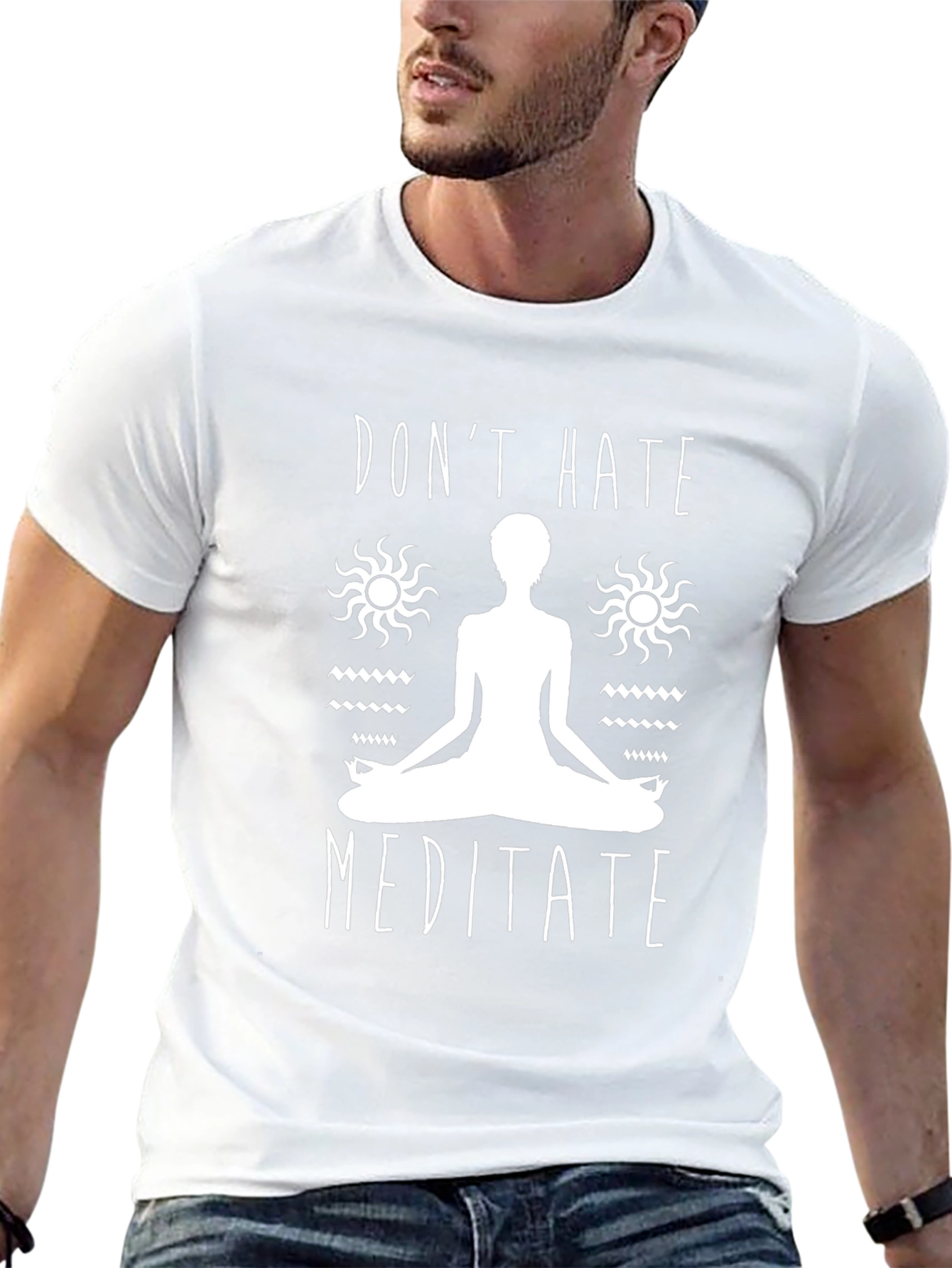 Dont Hate Meditate Graphic Tee - Black