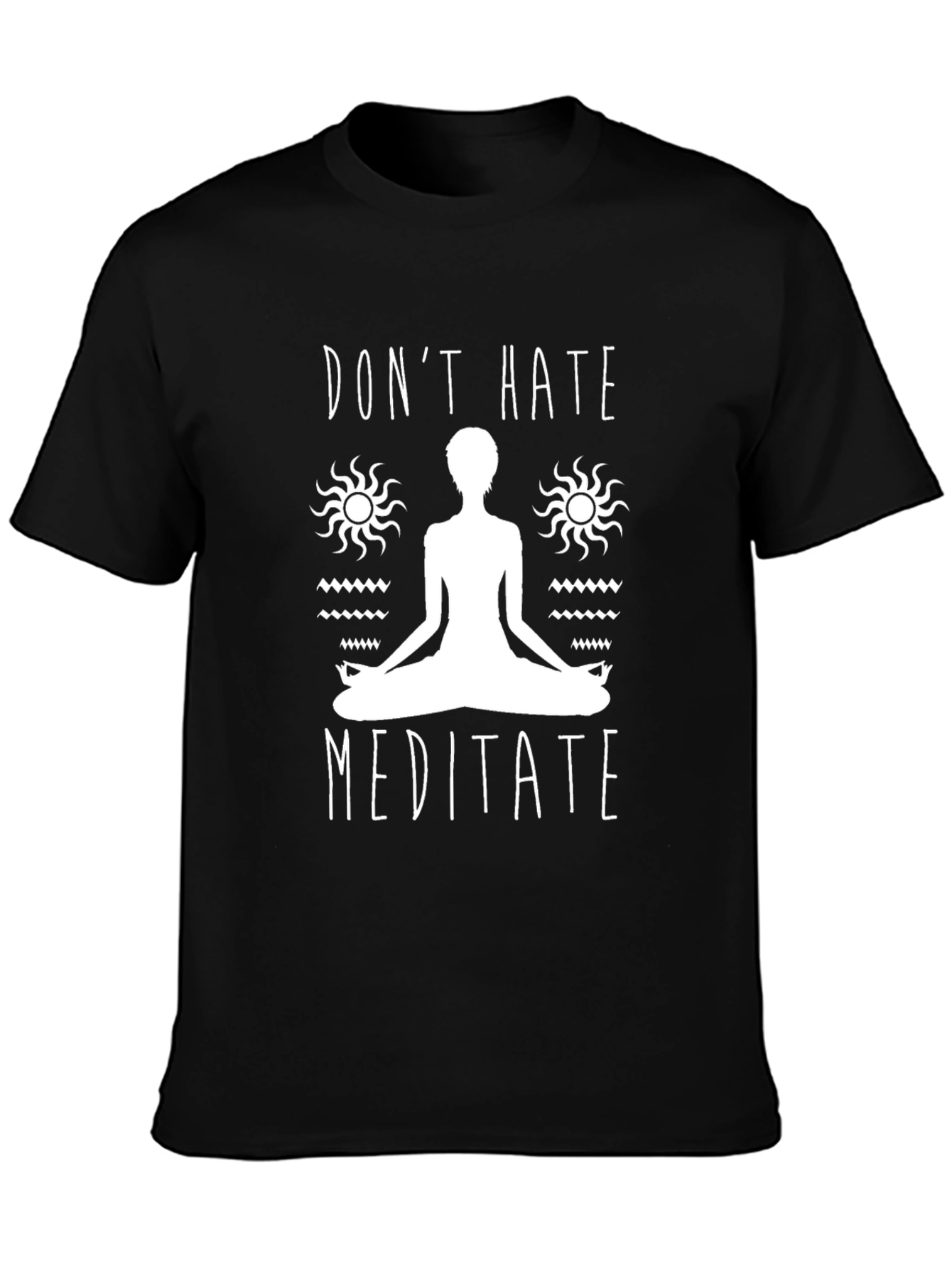 Dont Hate Meditate Graphic Tee - Black