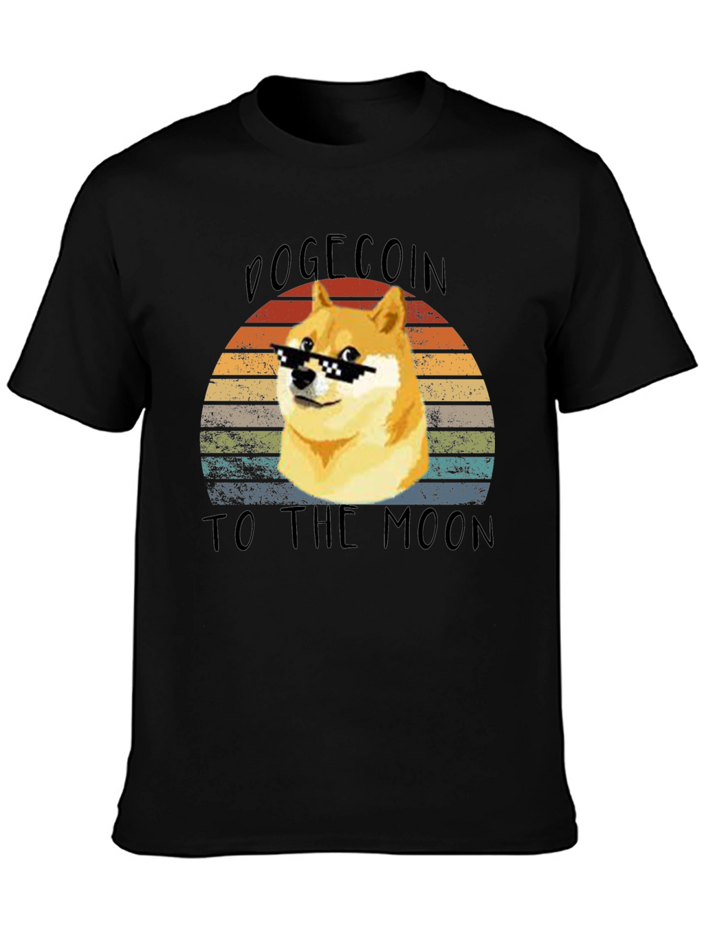 Dogecoin To The Moon Retro T-Shirt – Doge Meme Crypto Tee