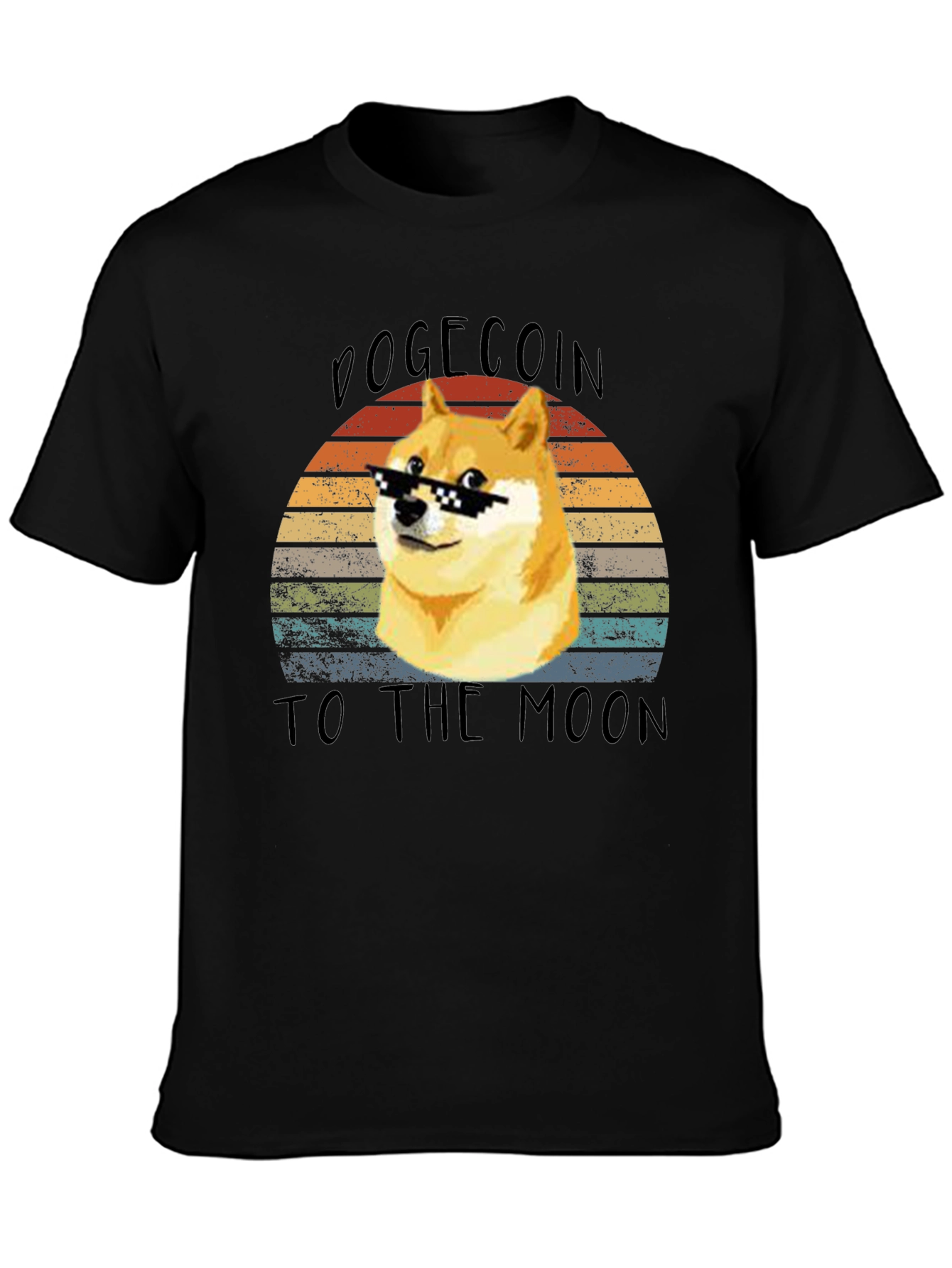 Dogecoin To The Moon Retro T-Shirt – Doge Meme Crypto Tee