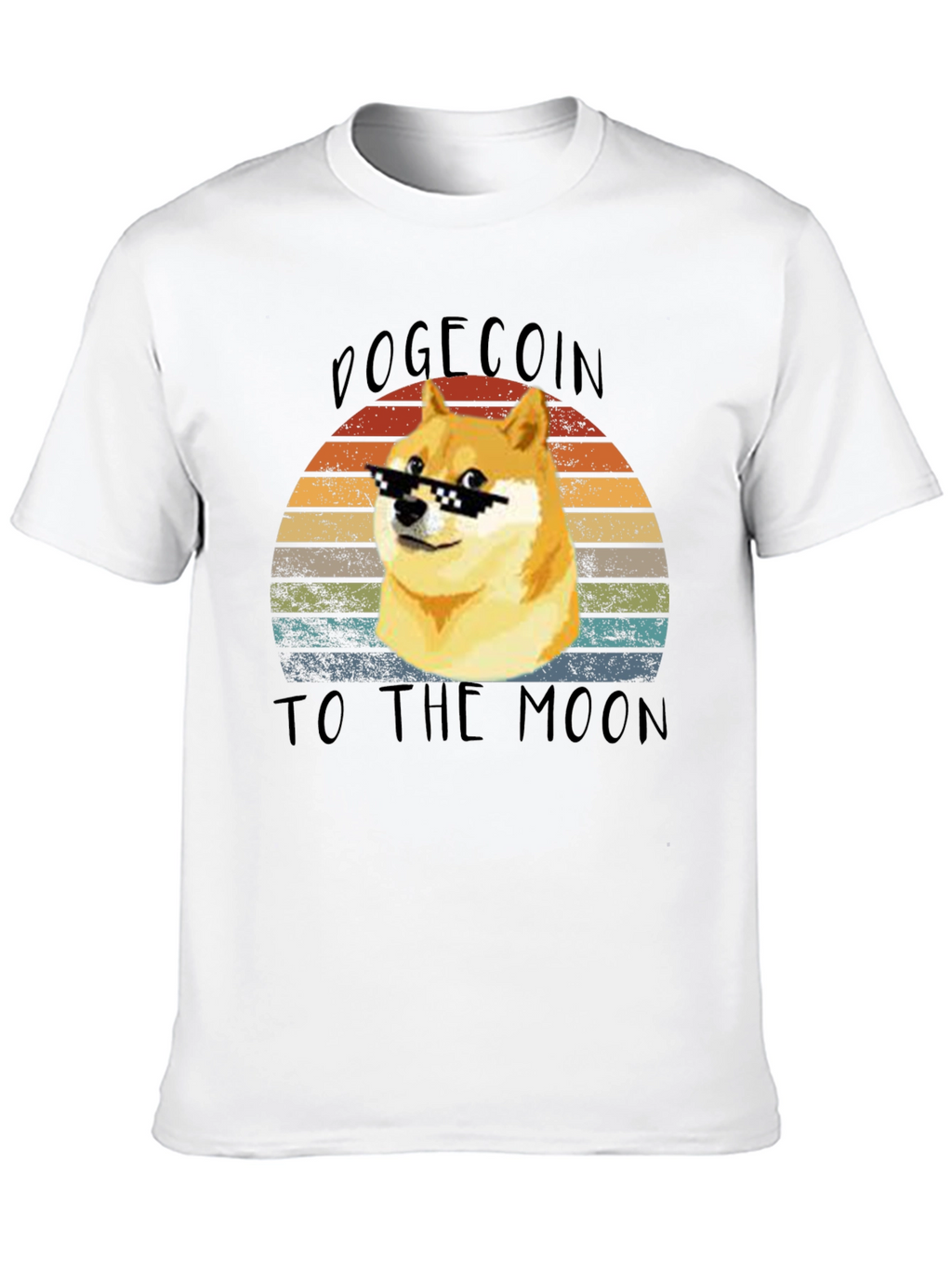 Dogecoin To The Moon Retro T-Shirt – Doge Meme Crypto Tee