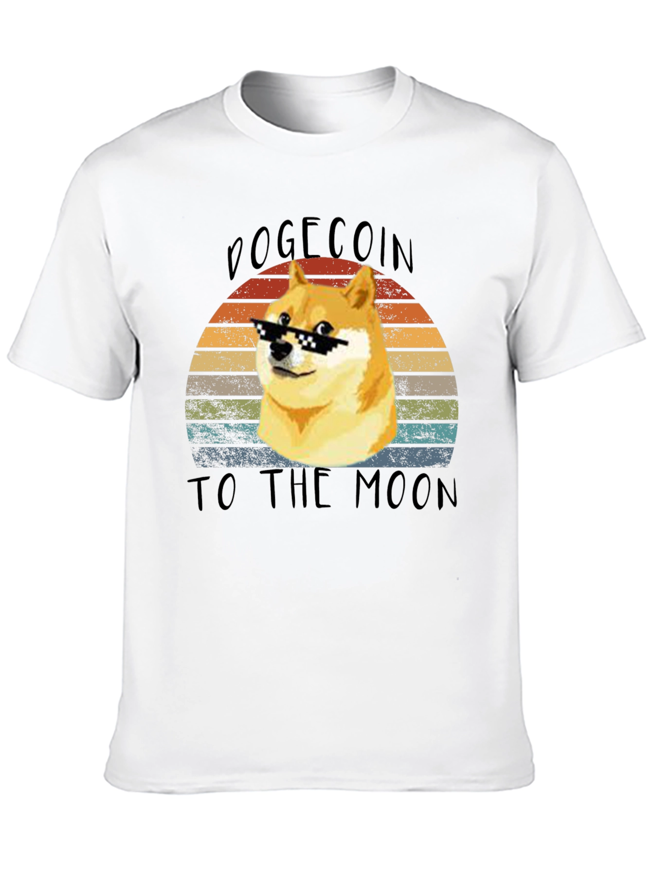 Dogecoin To The Moon Retro T-Shirt – Doge Meme Crypto Tee