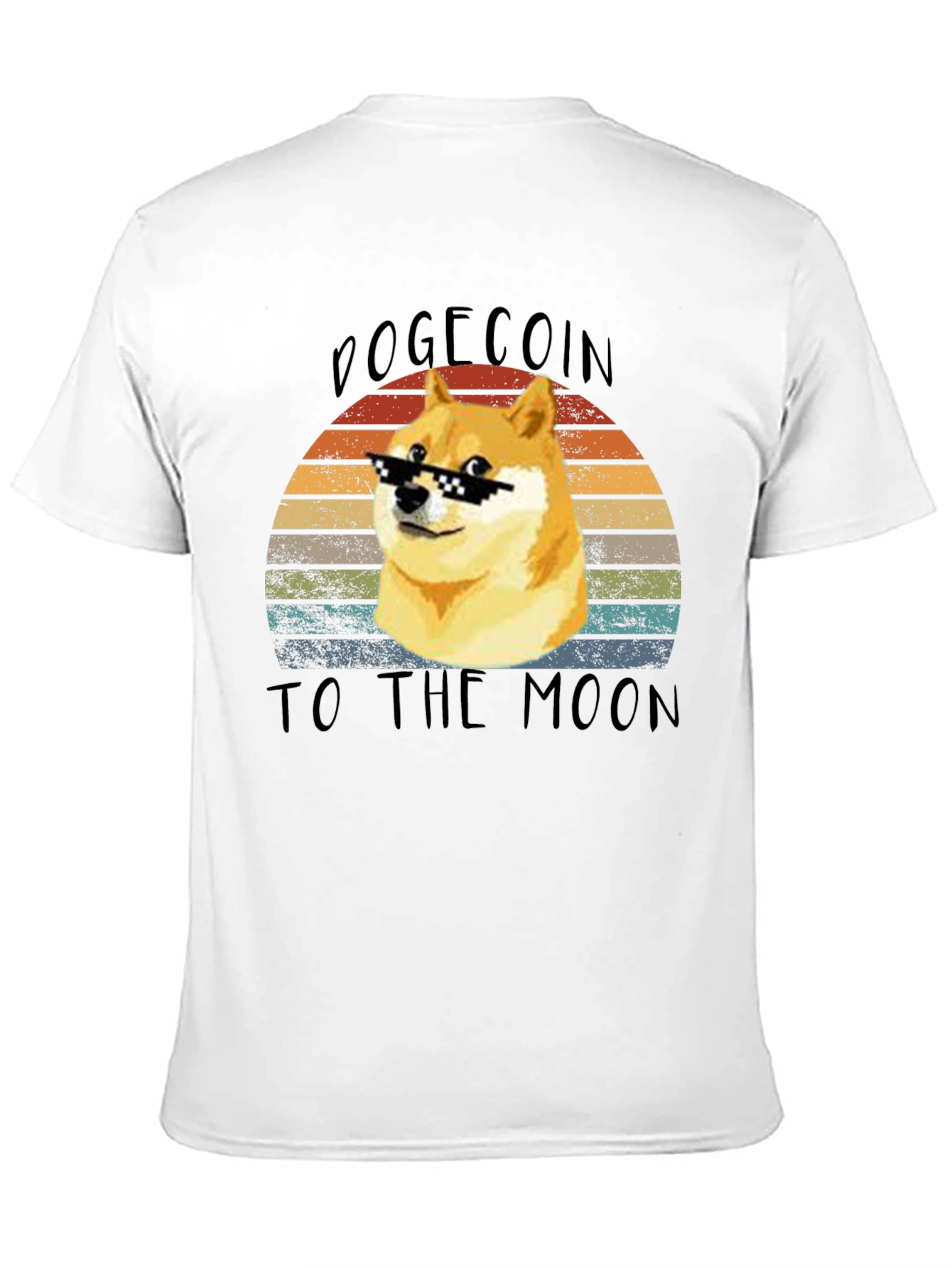 Dogecoin To The Moon Retro T-Shirt – Doge Meme Crypto Tee