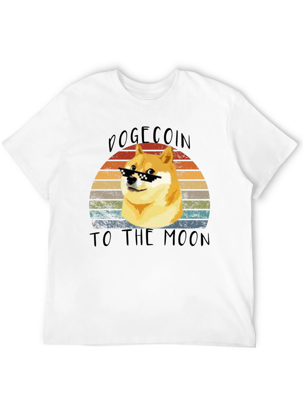 Dogecoin To The Moon Retro T-Shirt – Doge Meme Crypto Tee
