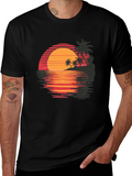 Retro Sunset Palm Tree Graphic Tee