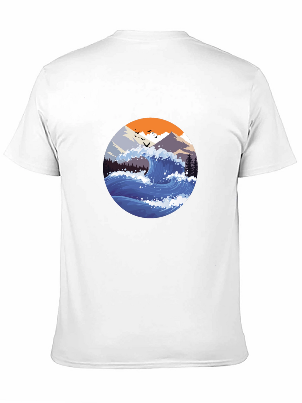 Wave Graphic Mens Black T-Shirt