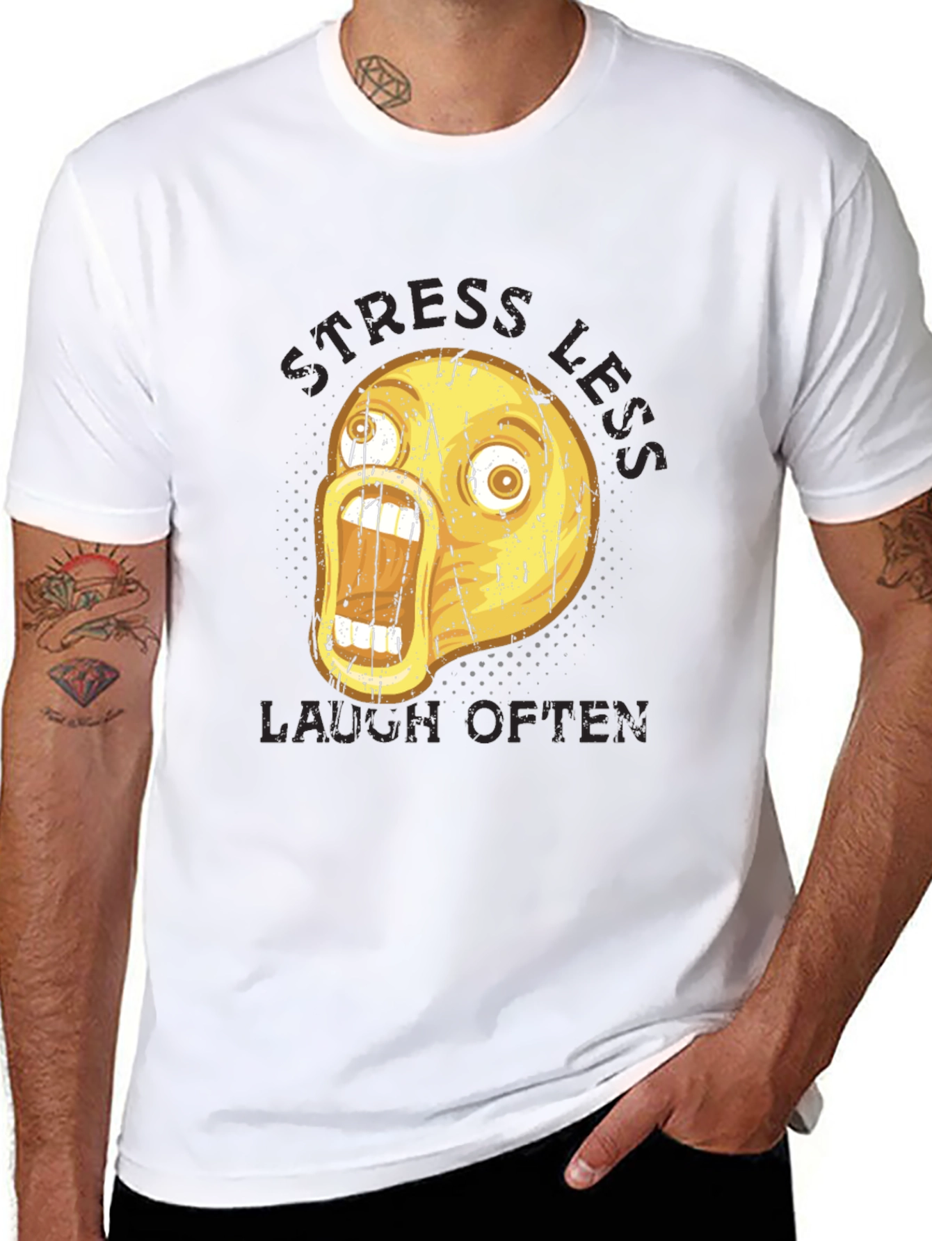 Stress Less Laugh Often Graphic Tee