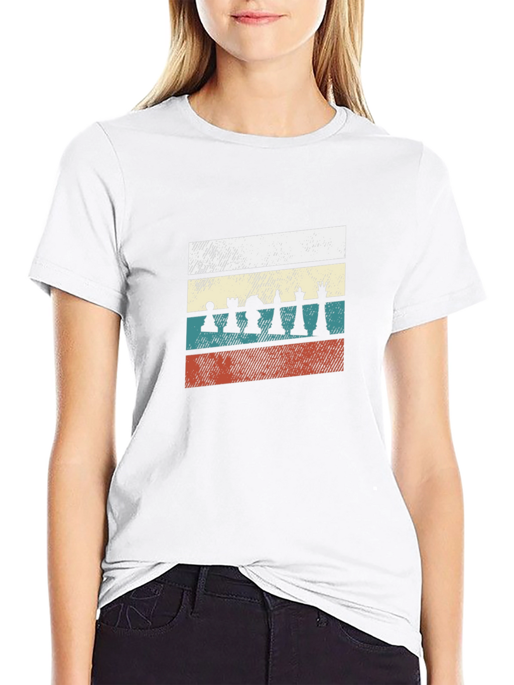 Retro Chess Piece T-Shirt - Black