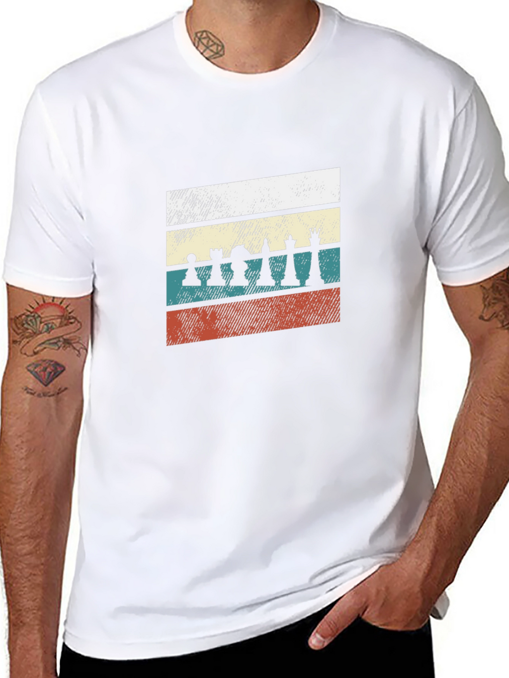 Retro Chess Piece T-Shirt - Black