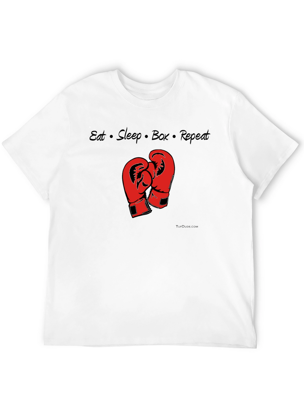 Eat Sleep Box Repeat Black T-Shirt Boxing Gloves