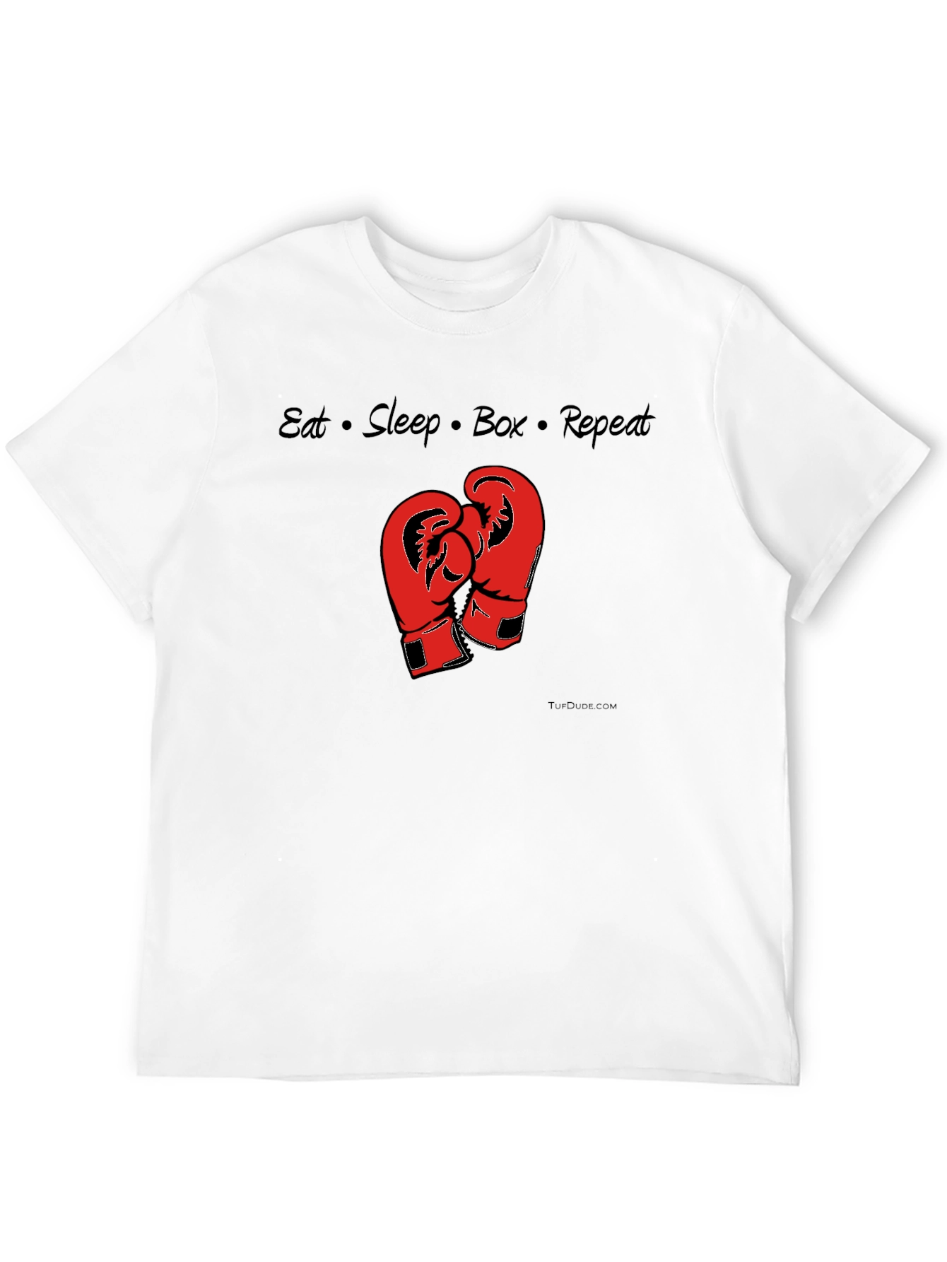 Eat Sleep Box Repeat Black T-Shirt Boxing Gloves