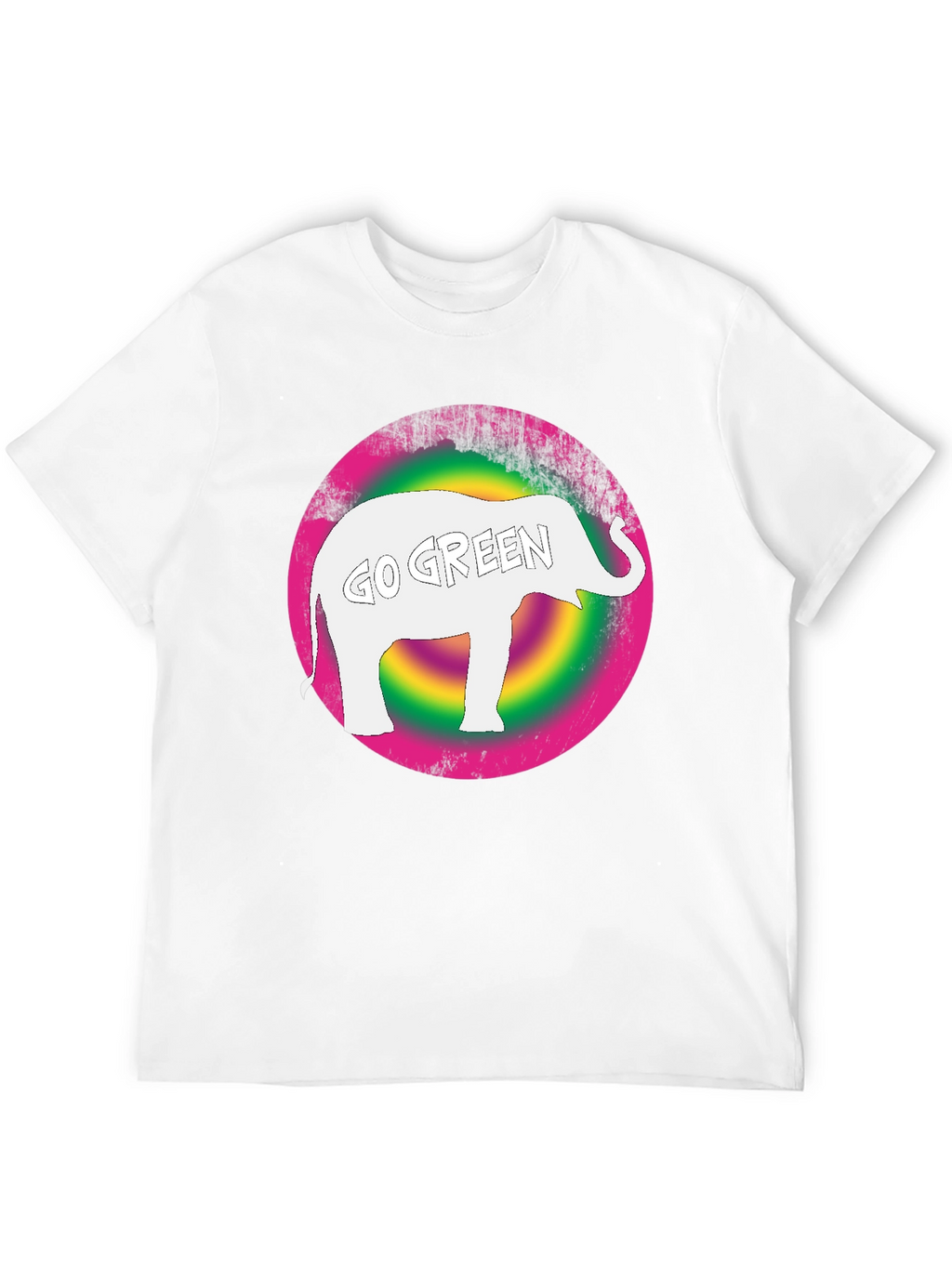 Go Green Elephant Graphic Tee - Black