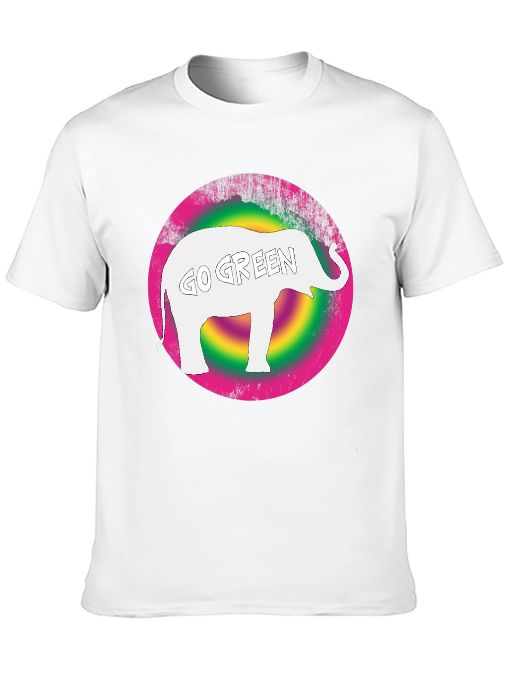 Go Green Elephant Graphic Tee - Black