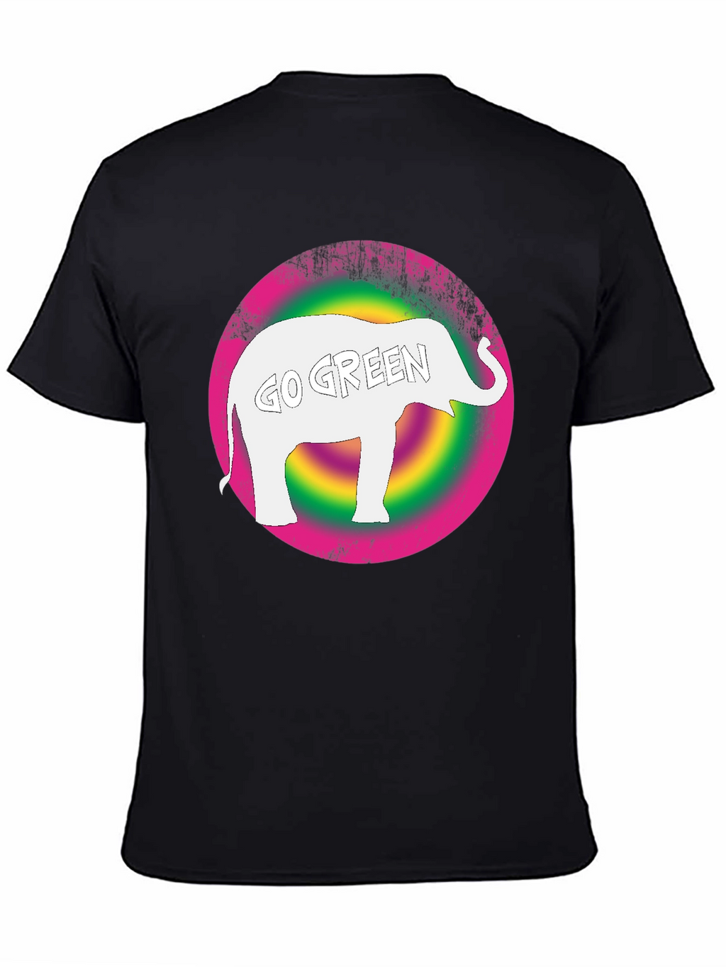 Go Green Elephant Graphic Tee - Black