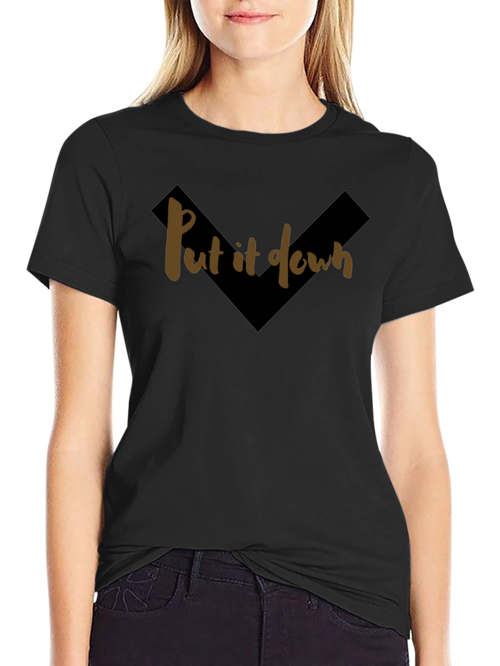 Put It Down Graphic Tee - Trendy Black T-Shirt