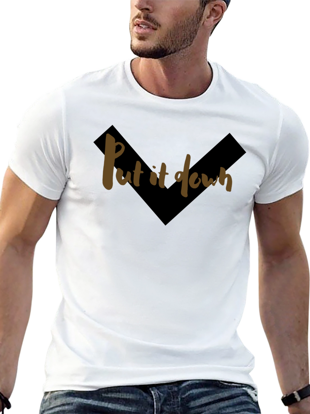 Put It Down Graphic Tee - Trendy Black T-Shirt