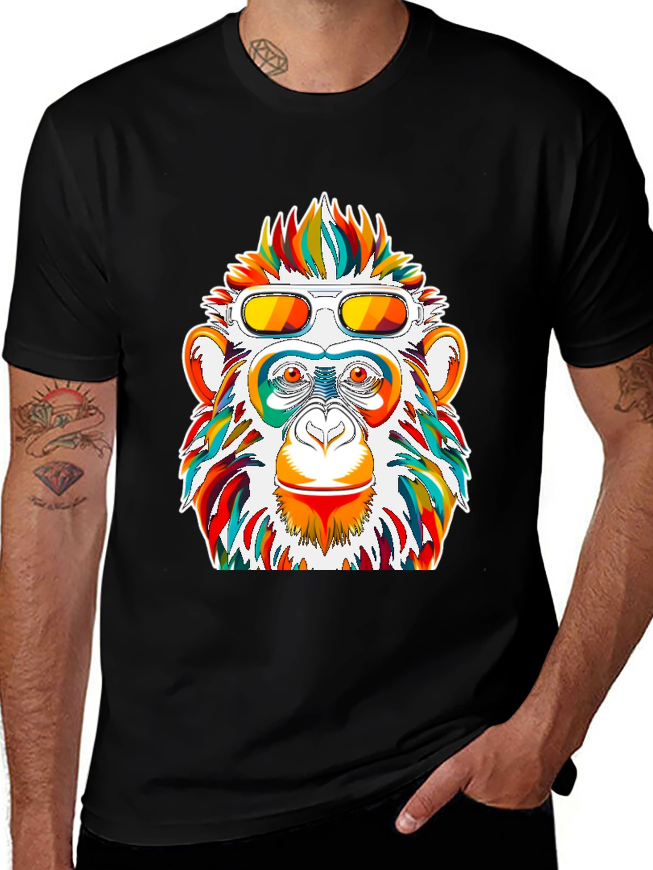 Funky Monkey Graphic Tee - Unique Colorful Design