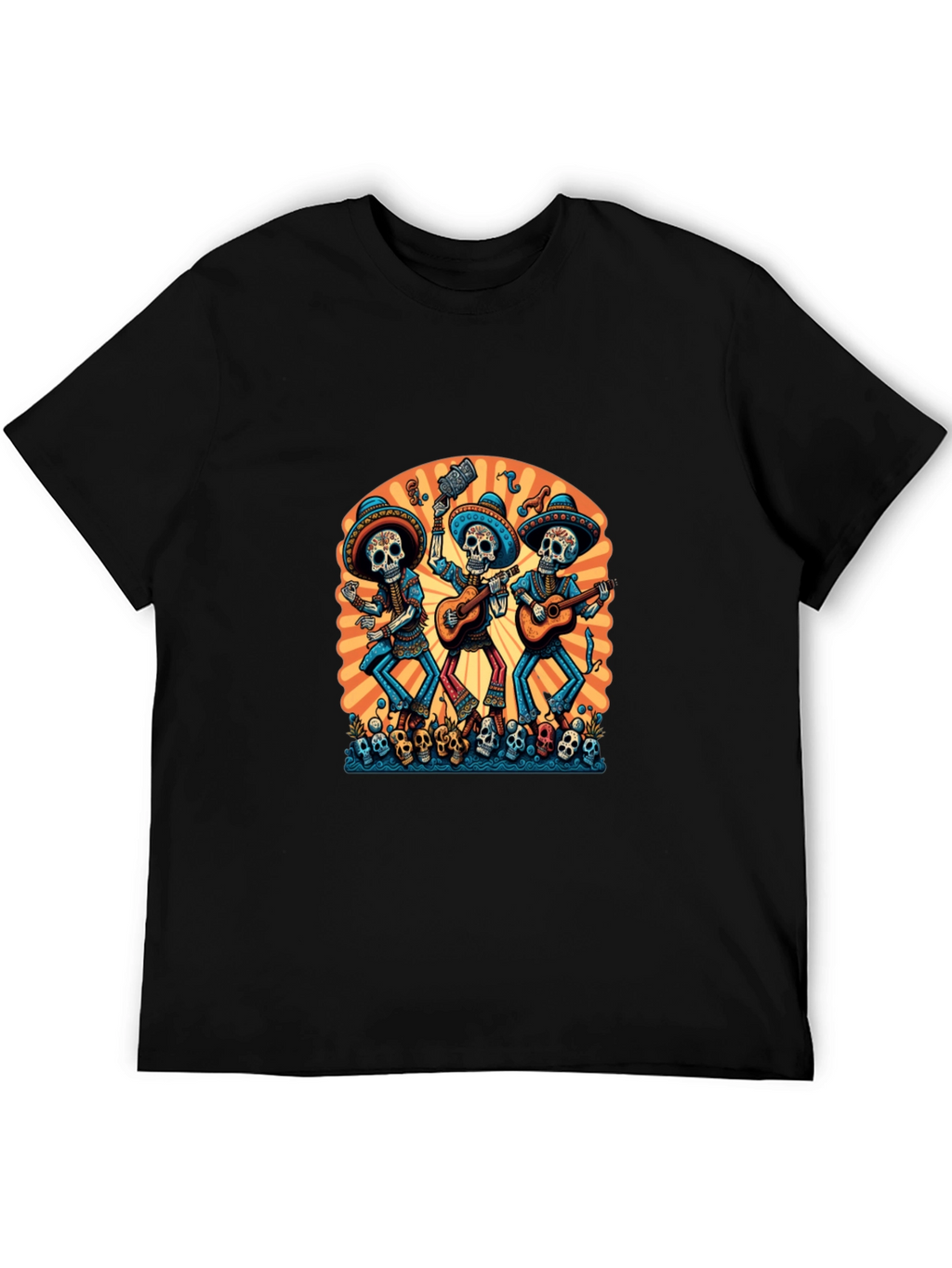 Day of the Dead Skeleton Band T-Shirt