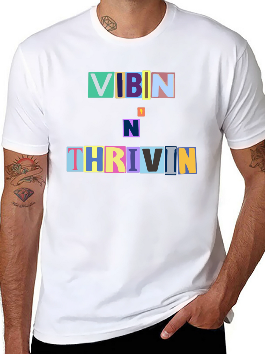 Vibin N Thrivin Graphic Tee - Trendy Design