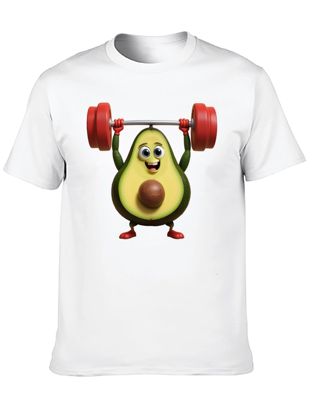 Funny Avocado Lifting Weights Graphic T-Shirt