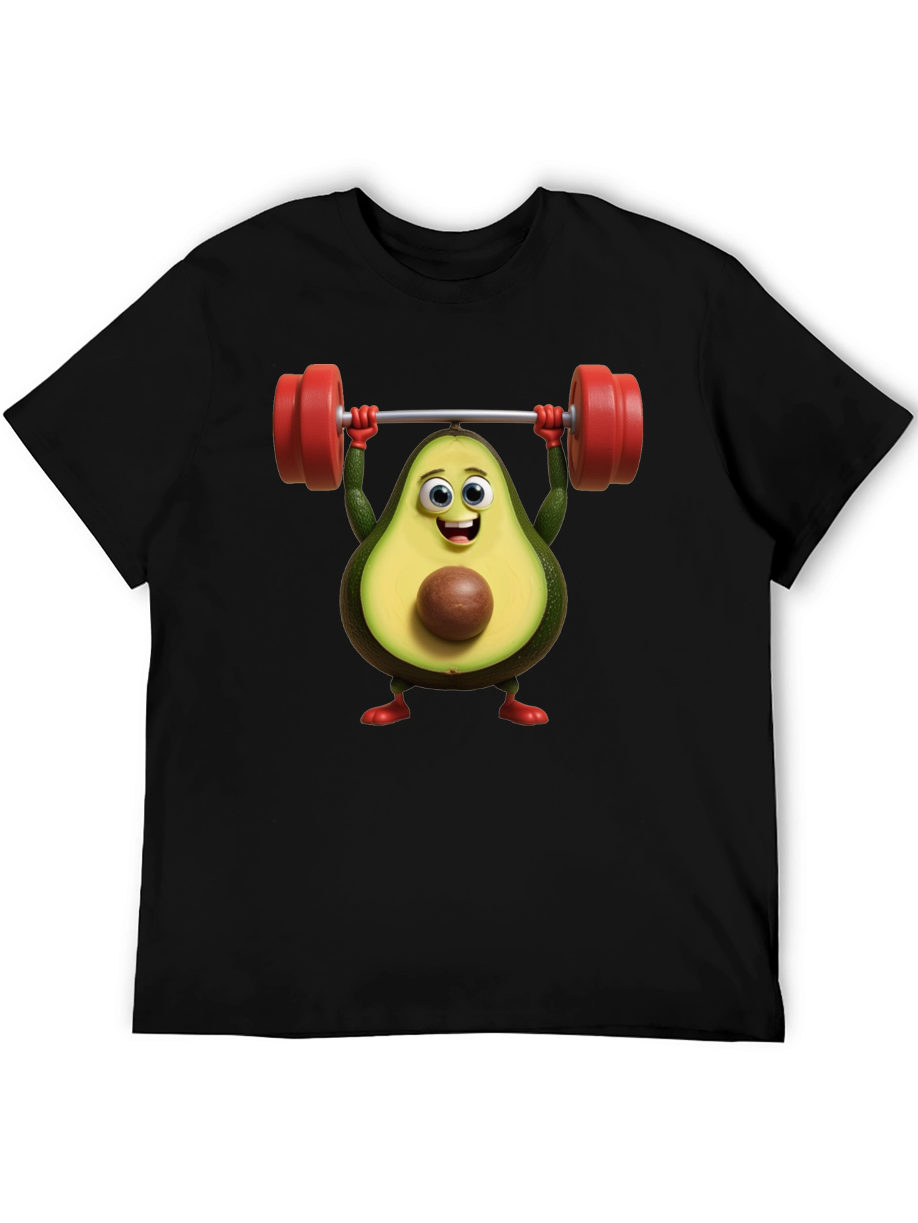 Funny Avocado Lifting Weights Graphic T-Shirt