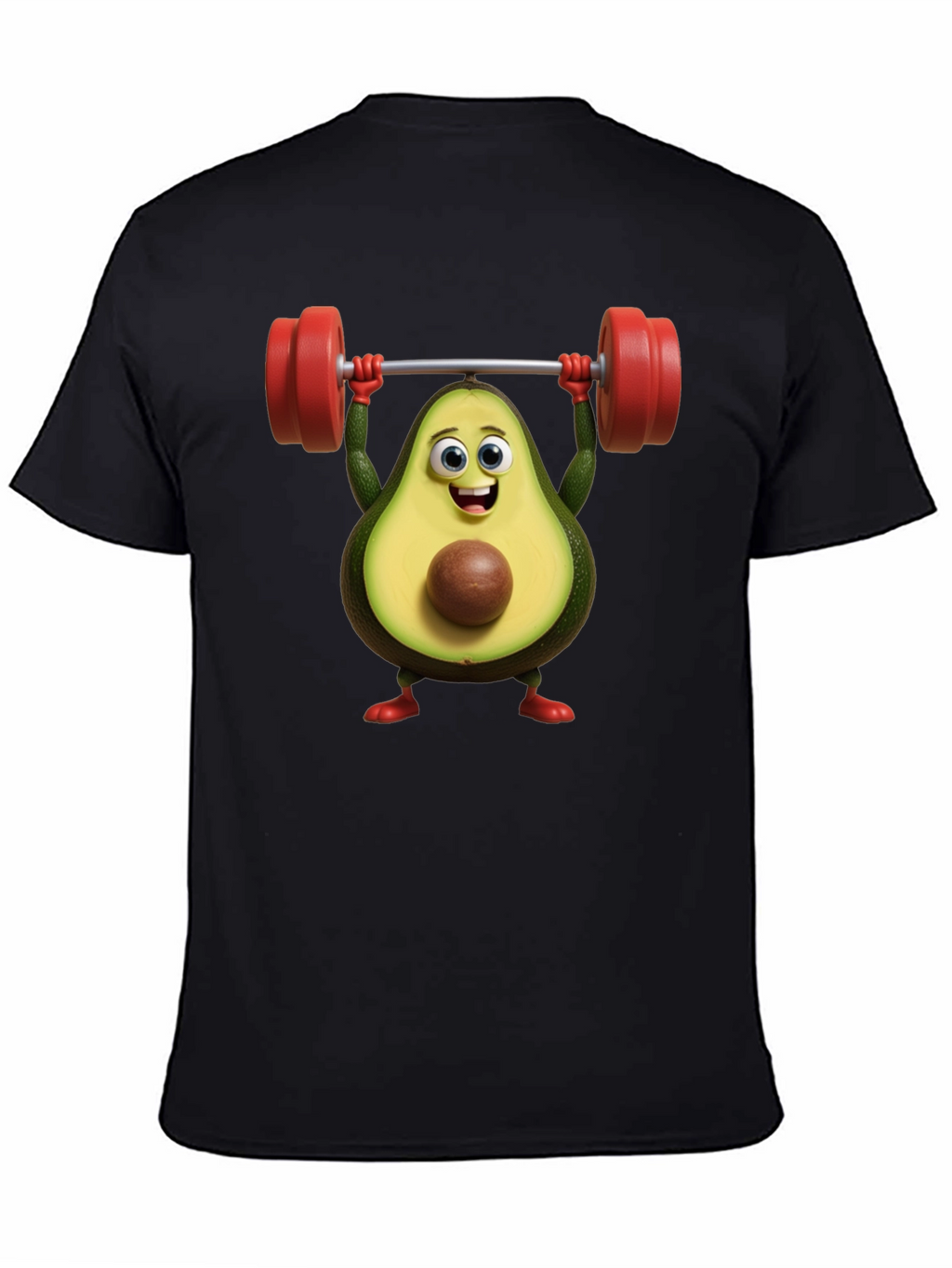 Funny Avocado Lifting Weights Graphic T-Shirt