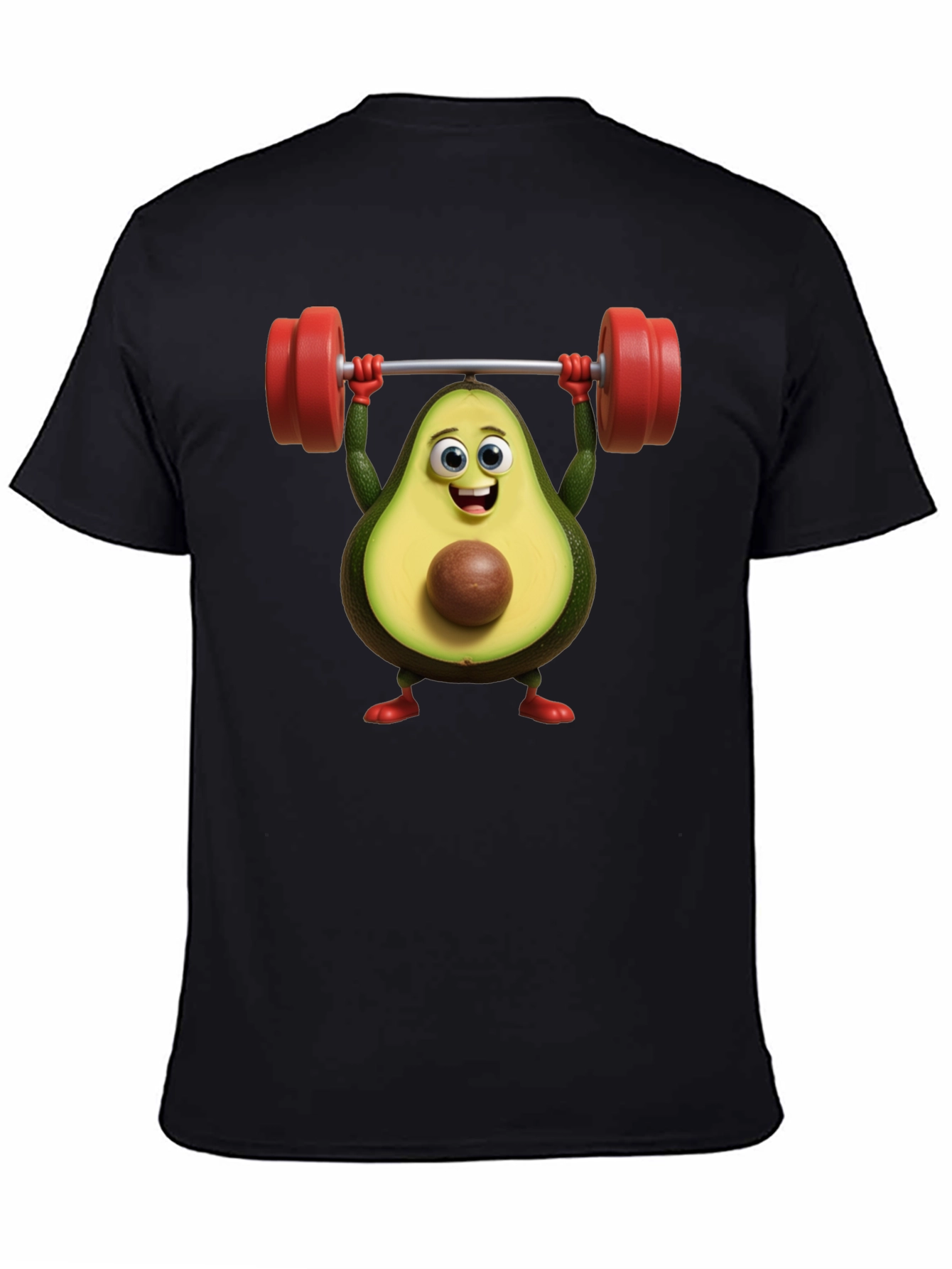 Funny Avocado Lifting Weights Graphic T-Shirt