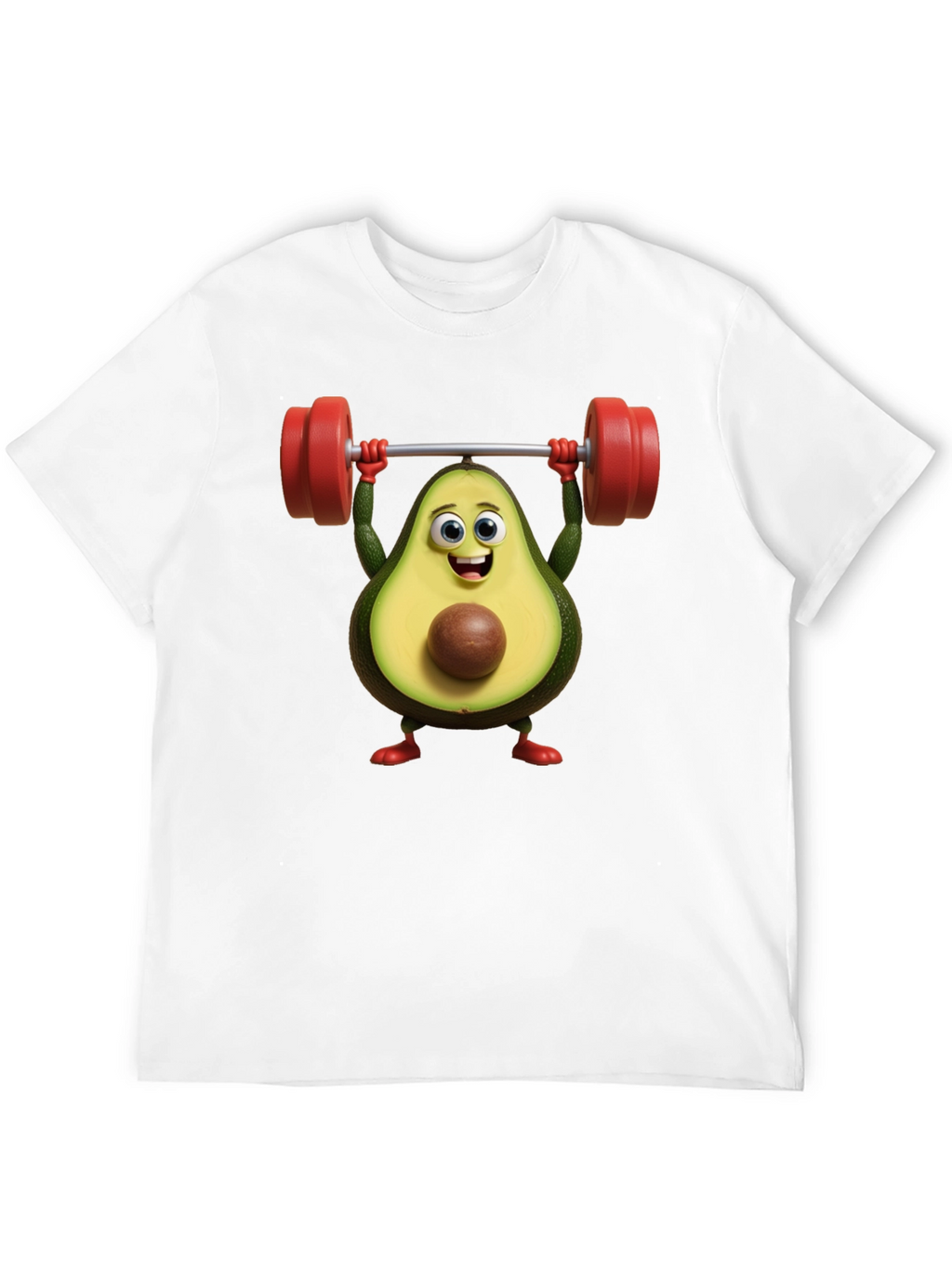 Funny Avocado Lifting Weights Graphic T-Shirt