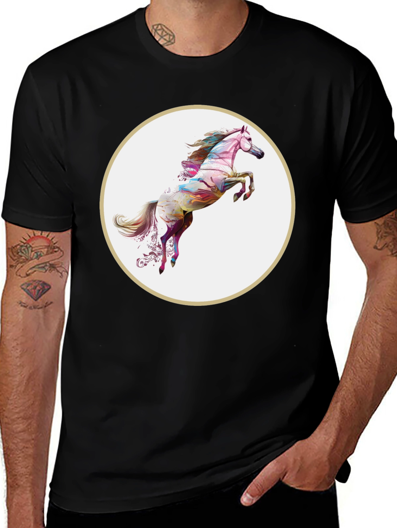 Artistic Horse Graphic T-Shirt
