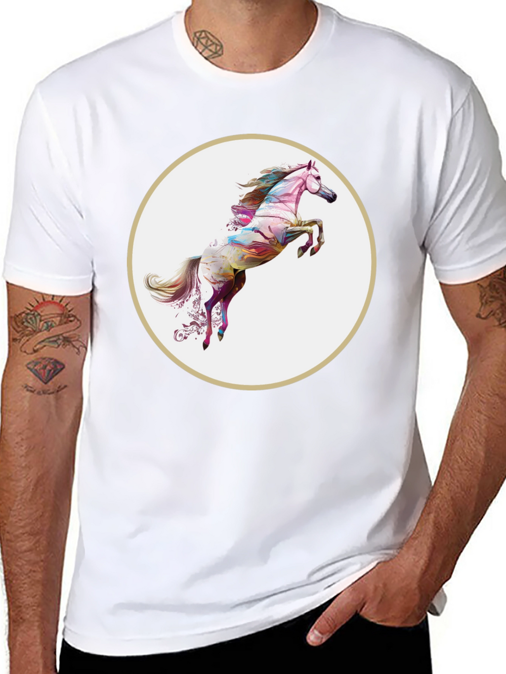 Artistic Horse Graphic T-Shirt