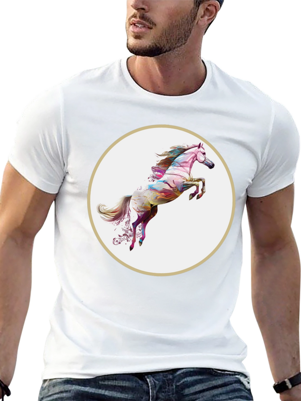 Artistic Horse Graphic T-Shirt