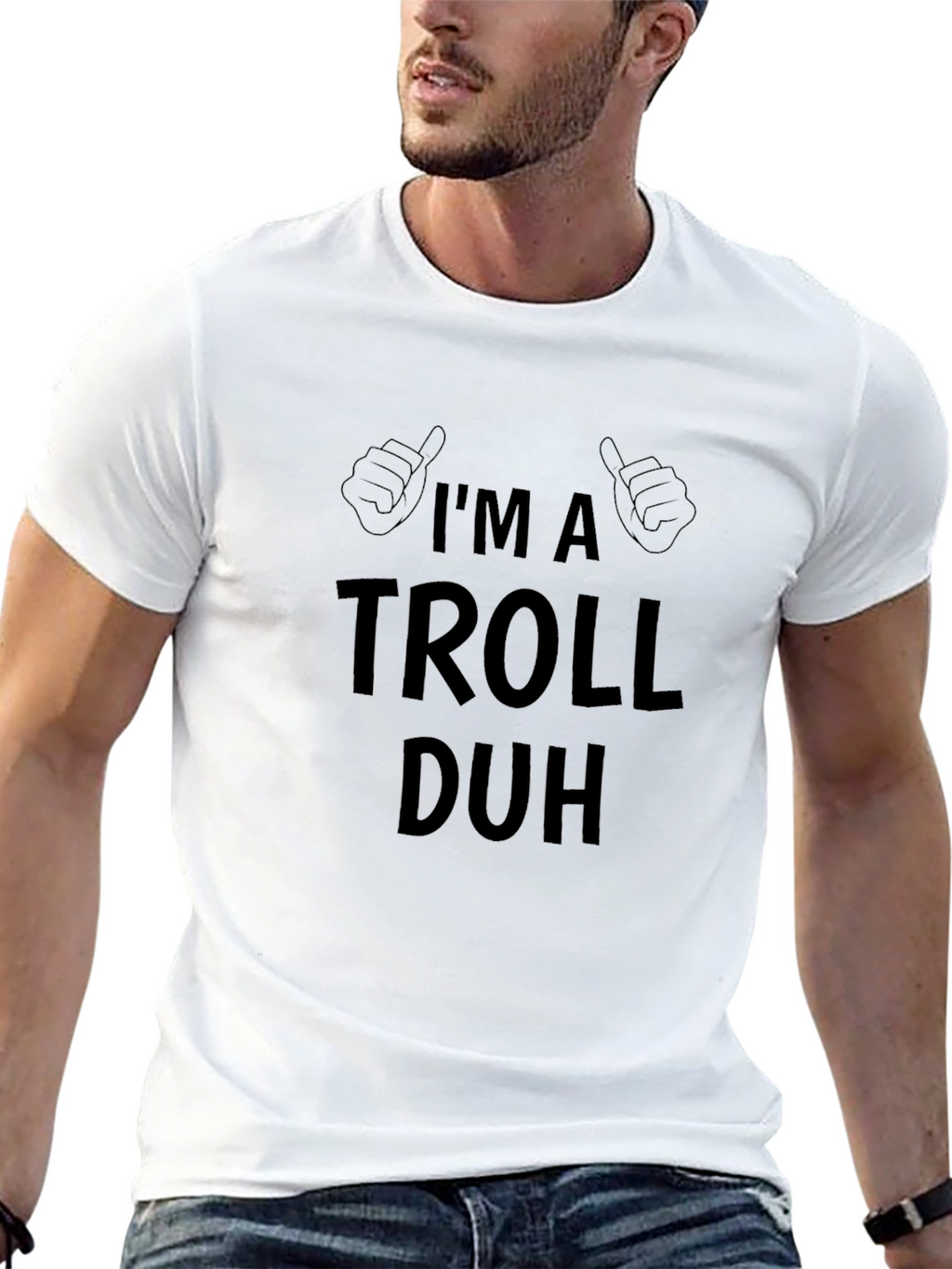 Im a Troll Duh Black Graphic T-Shirt