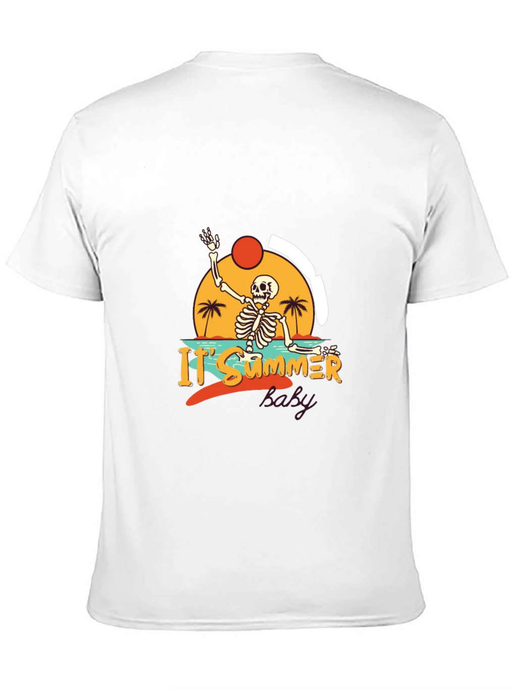 Summer Skeleton Graphic Black T-Shirt